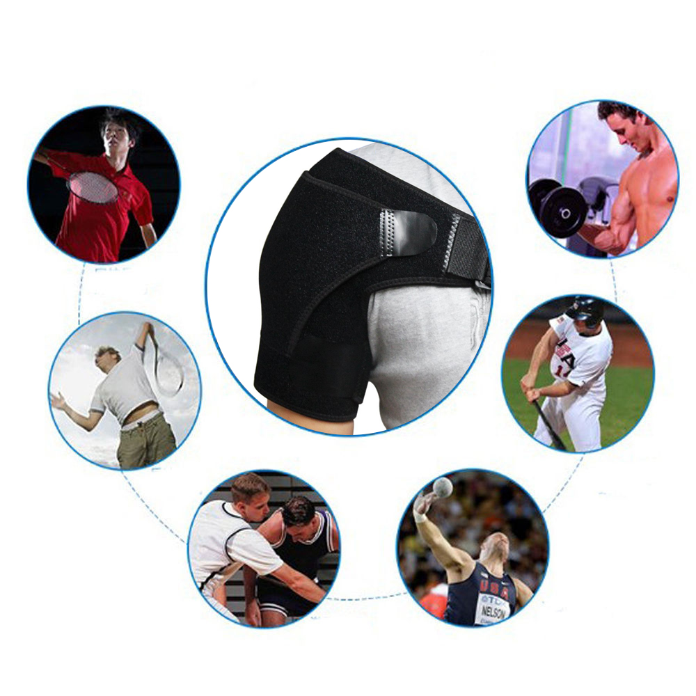 Adjustable Shoulder Brace Support Strap Wrap Belt Band Pad Shoulder Care Bandage Black - Image 2