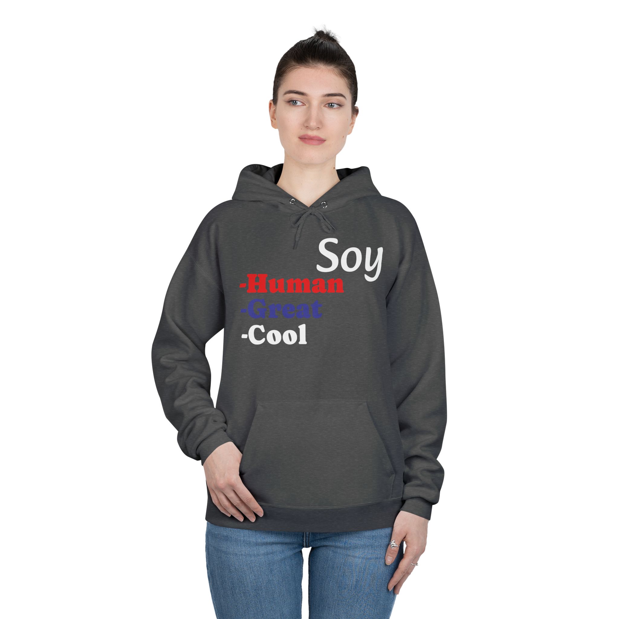 Unisex Eco-Friendly Hoodie - 'Soy Human' Sweatshirt - Image 3