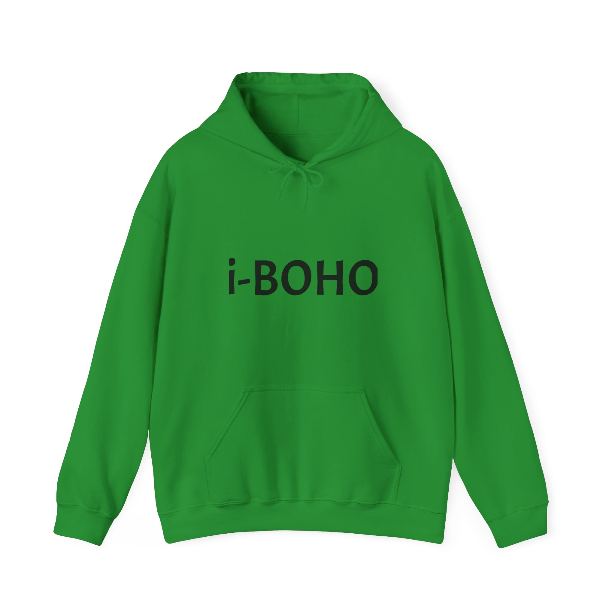 Molanizzi i-Boho green unisex hooded sweatshirt. Comfortable, stylish hoodie.