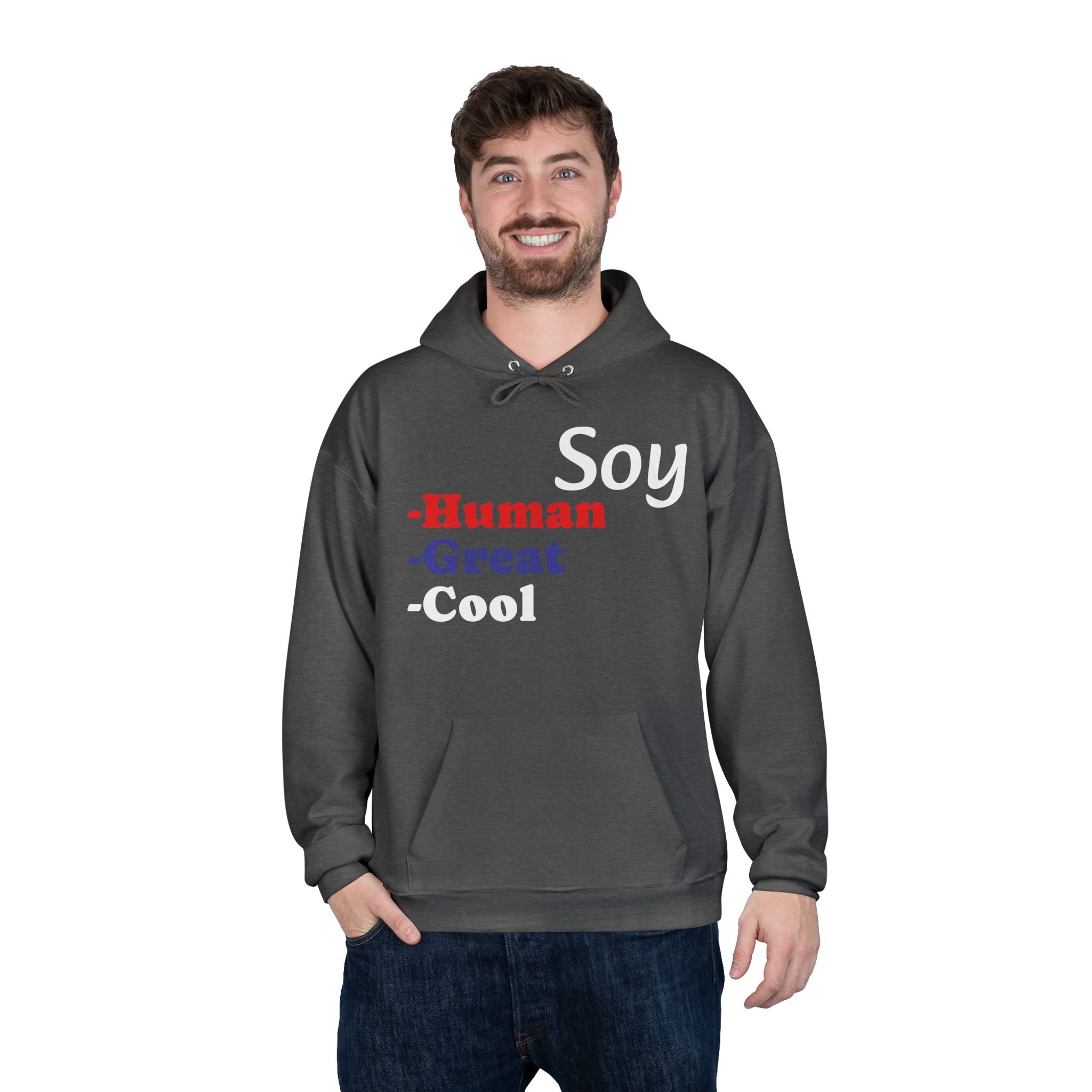 Unisex Eco-Friendly Hoodie - 'Soy Human' Sweatshirt - Image 4