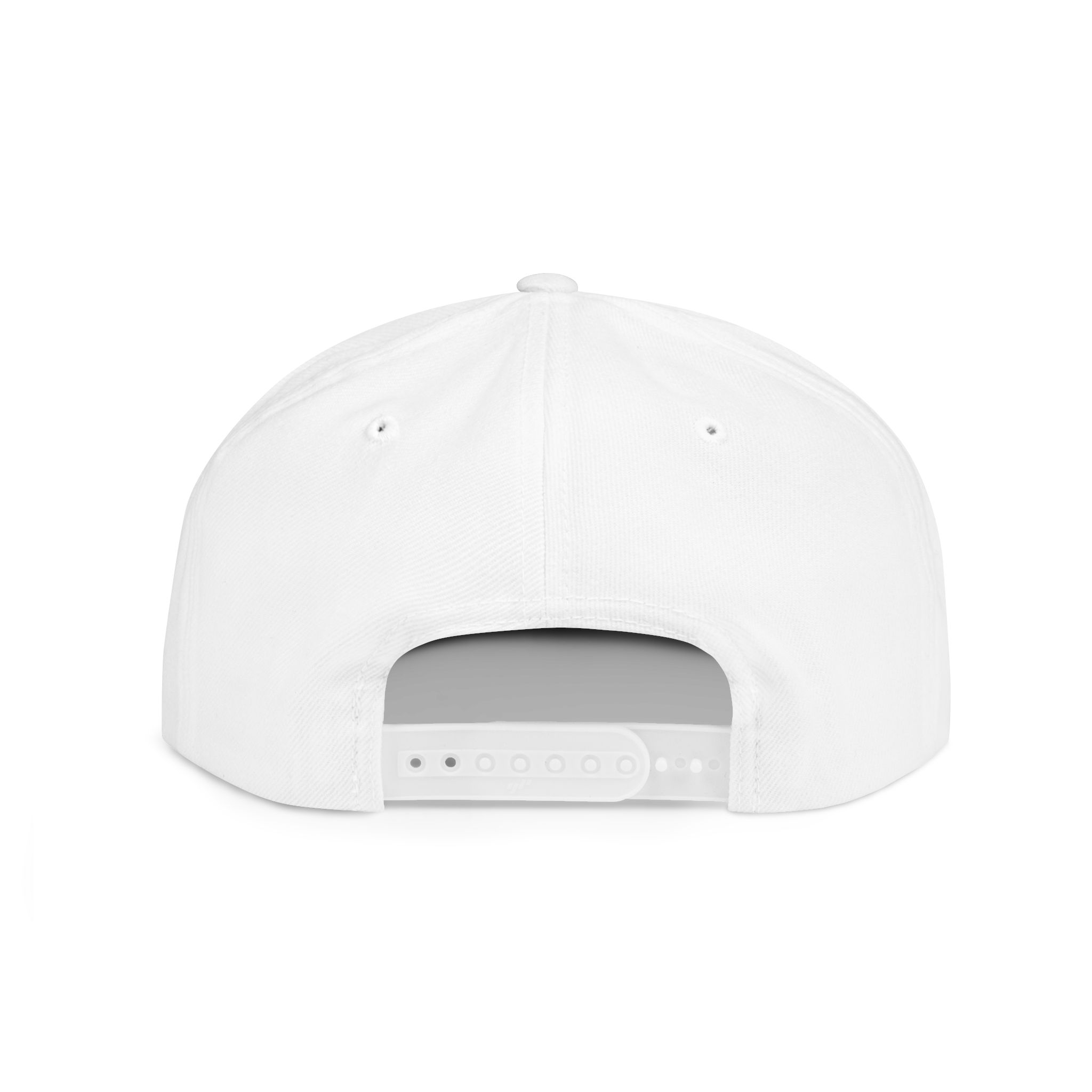 Flat bill snapback hat with a wolf graphic by Molanizzi