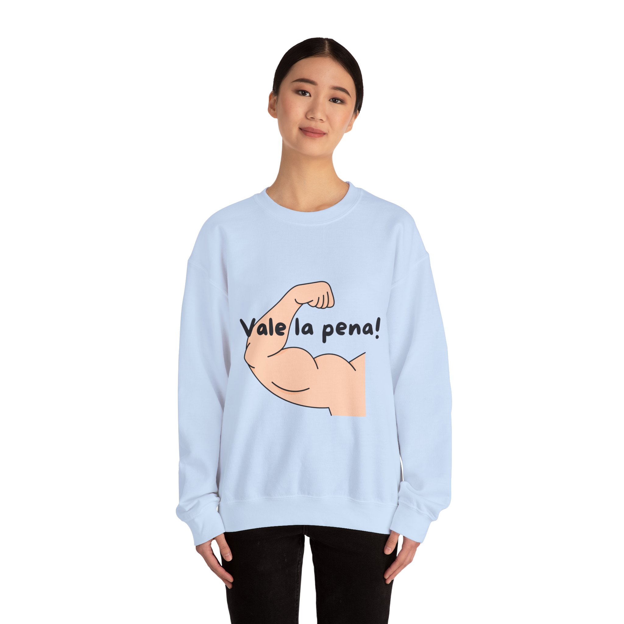 Cozy Crewneck Unisex Sweatshirt with 'Vale la pena' graphics by Molanizzi