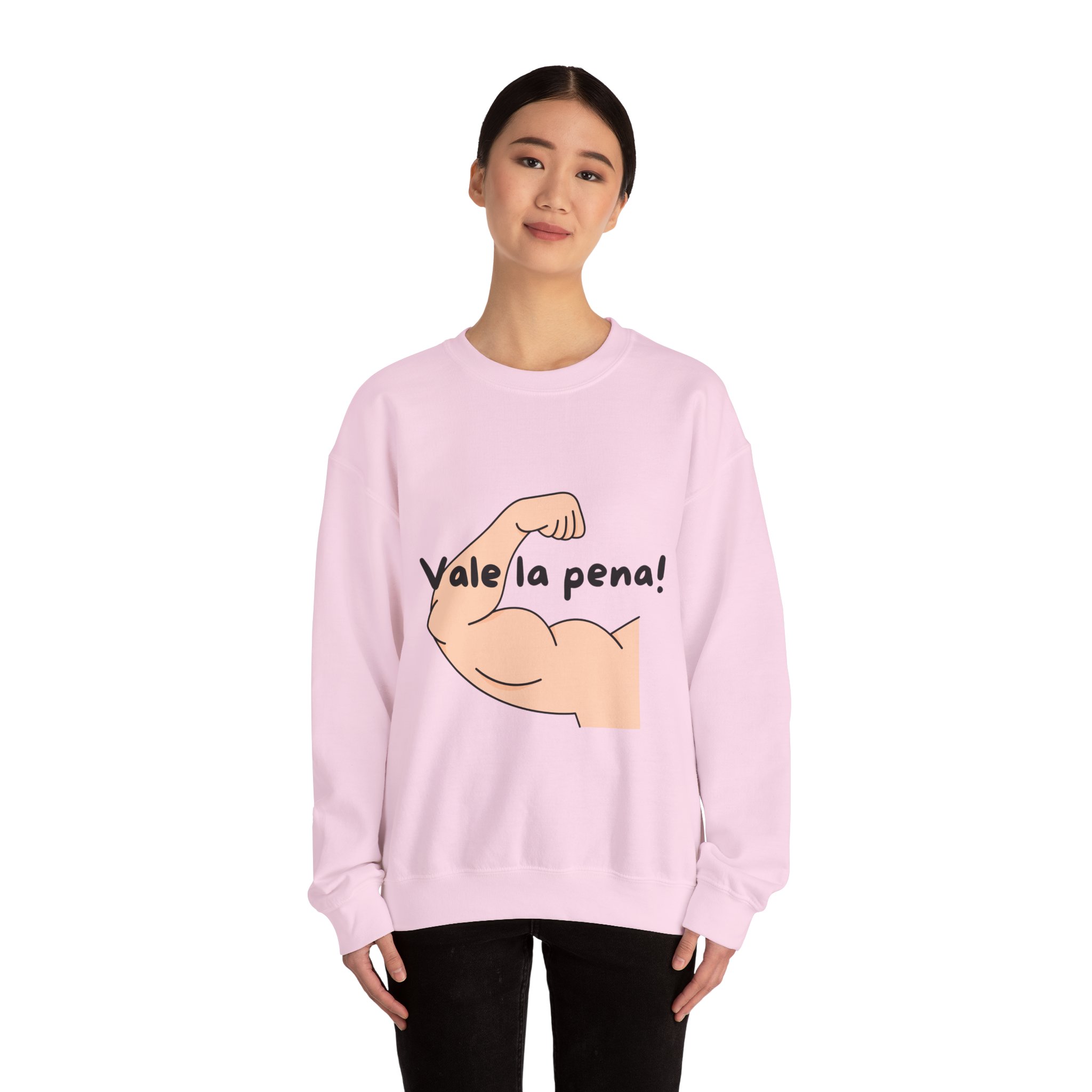 Cozy Crewneck Unisex Sweatshirt with 'Vale la pena' graphics by Molanizzi