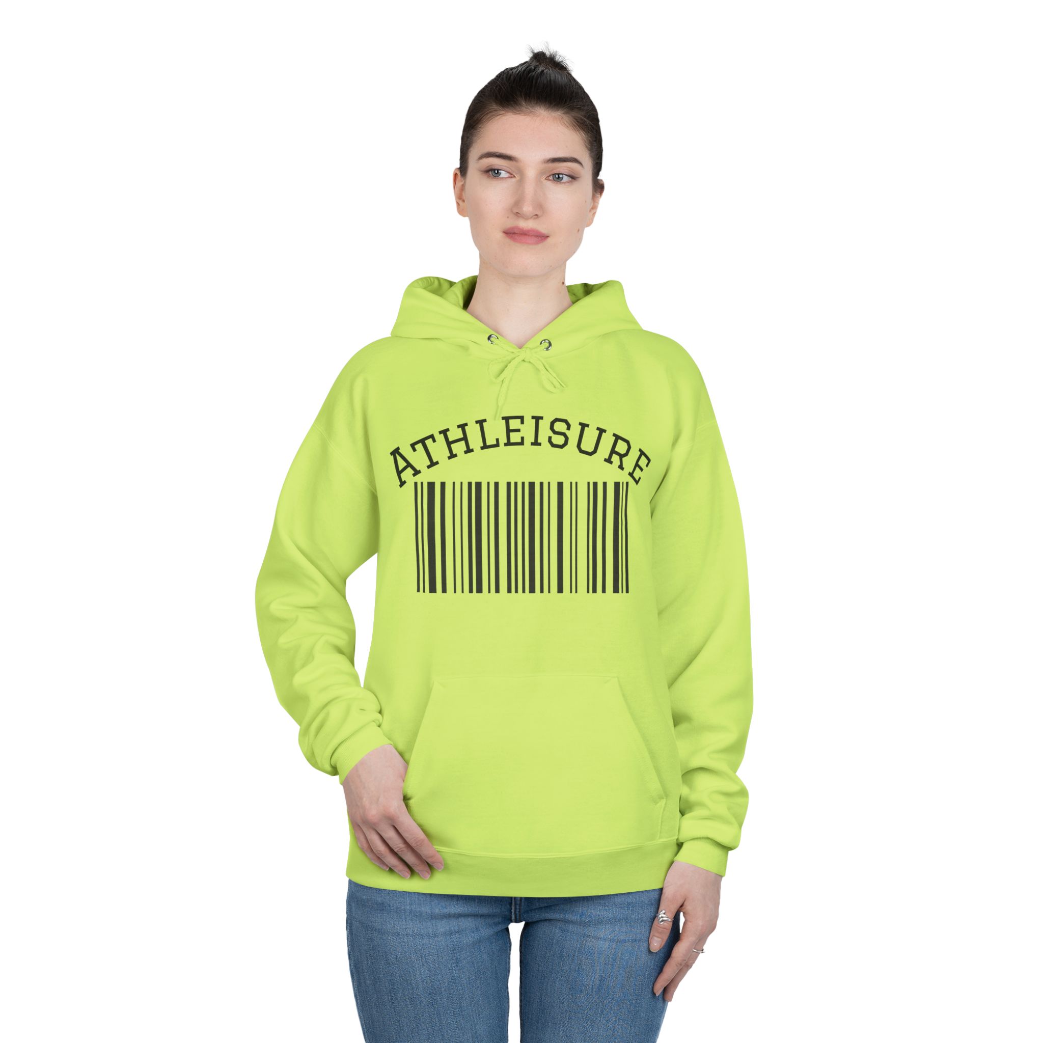 Unisex Eco-Friendly Hoodie with Barcode Design Sweatshirt - Image 35