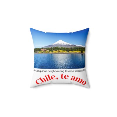 Decorative Couch Cushion Pillow with Chilean Volcano graphics. By Molanizzi