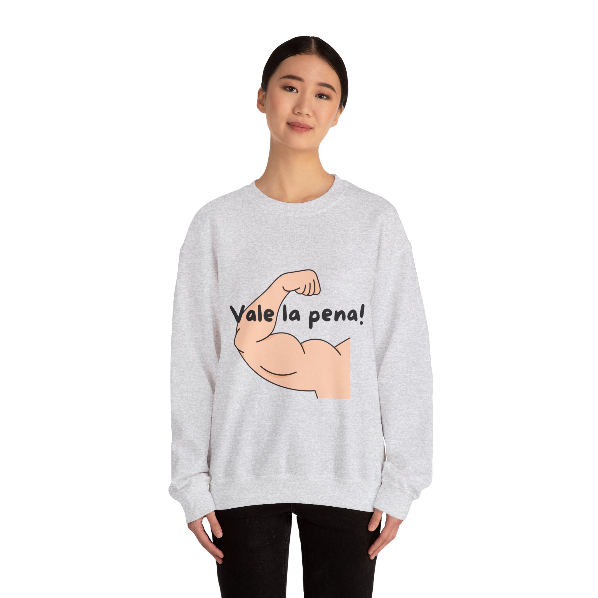 Cozy Crewneck Unisex Sweatshirt with 'Vale la pena' graphics by Molanizzi