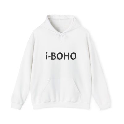 Molanizzi i-BOHO white hoodie. Unisex hooded sweatshirt, comfortable and stylish.