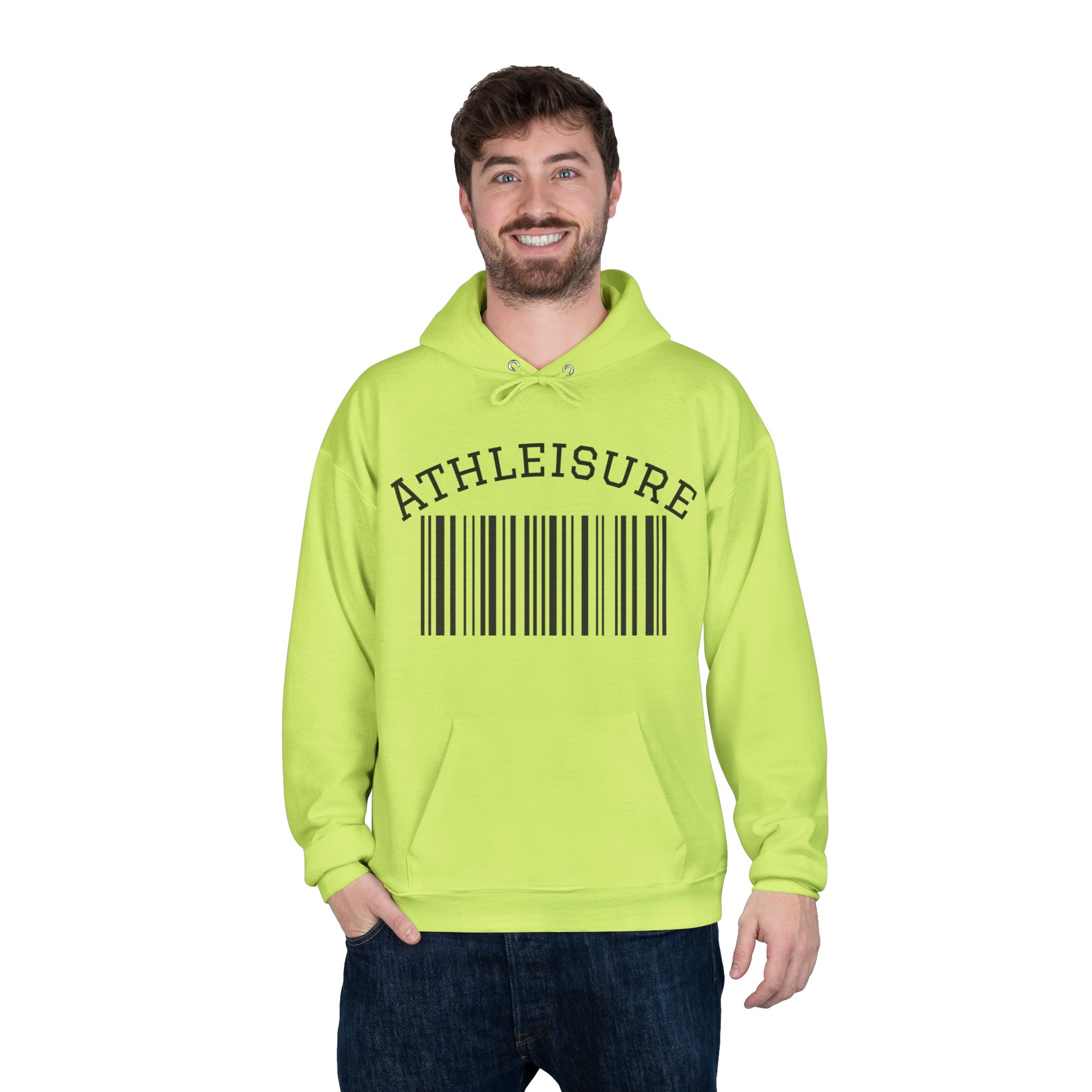 Unisex Eco-Friendly Hoodie with Barcode Design Sweatshirt - Image 36
