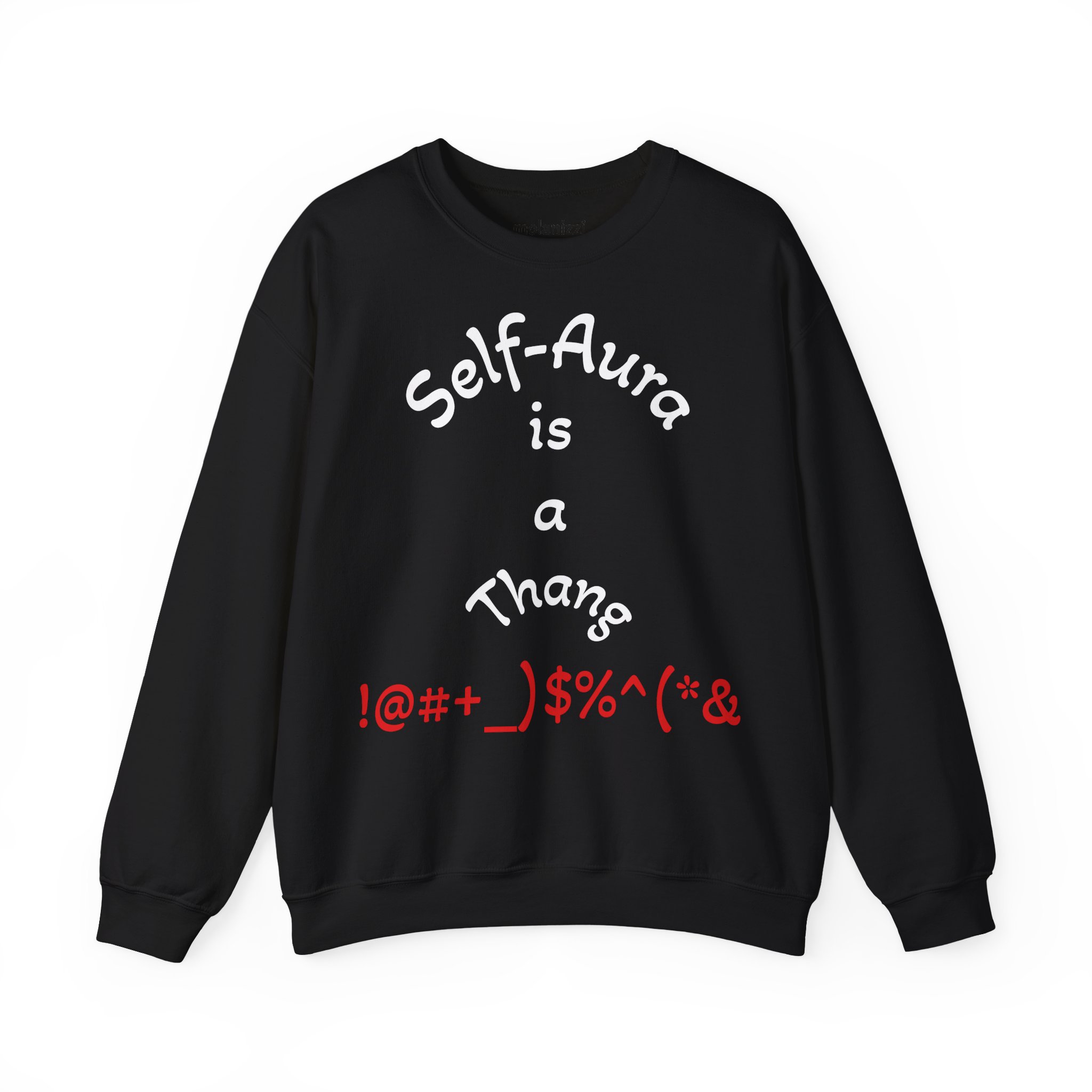 Cozy Crewneck Unisex Sweatshirt with Self Aura letters by Molanizzi