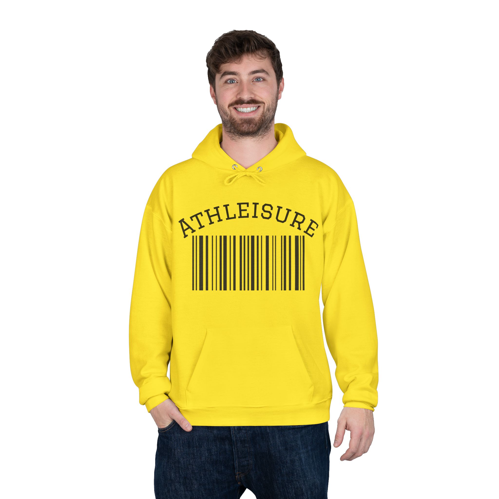 Unisex Eco-Friendly Hoodie with Barcode Design Sweatshirt - Image 4