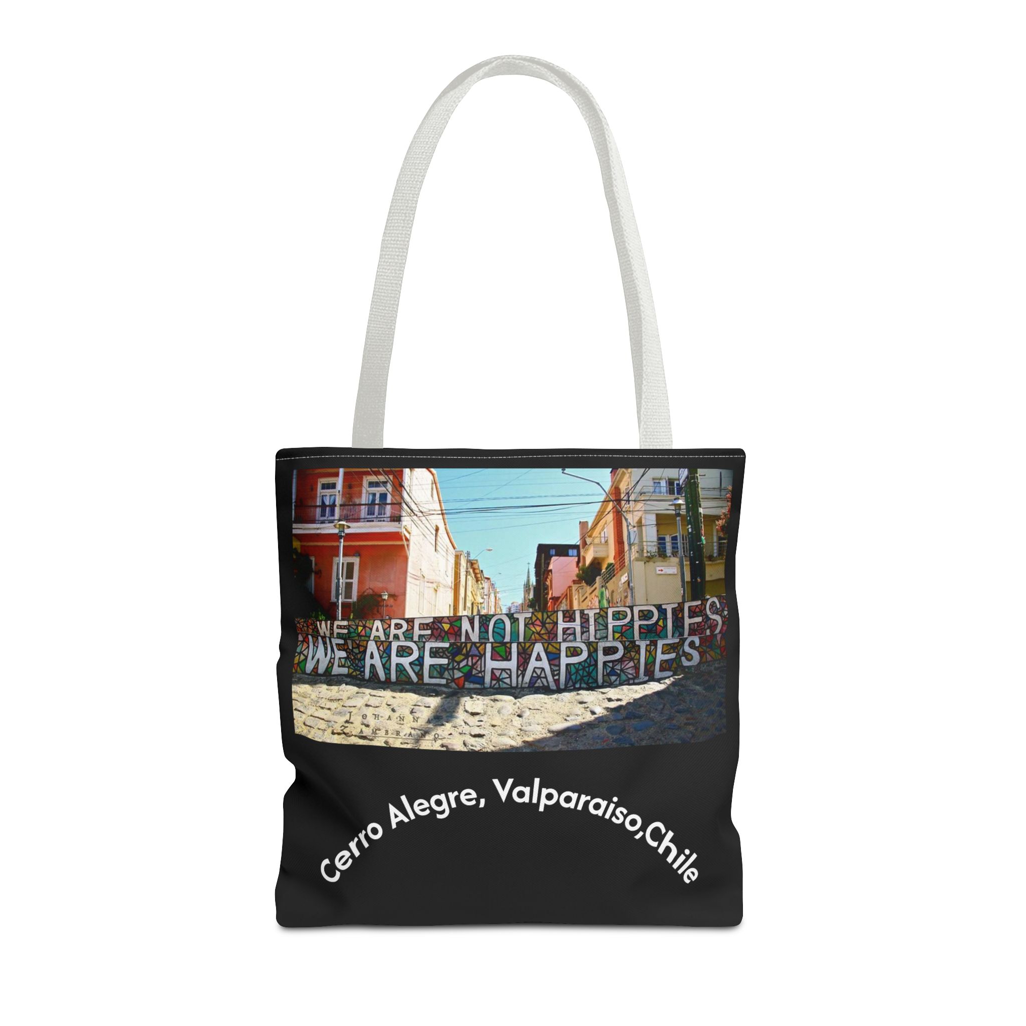 Black Tote bag with Valparaiso graffiti print by Molanizzi