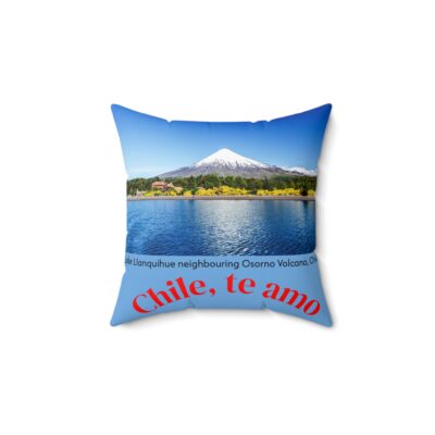 Decorative Couch Cushion Pillow with Chilean Volcano graphics. By Molanizzi
