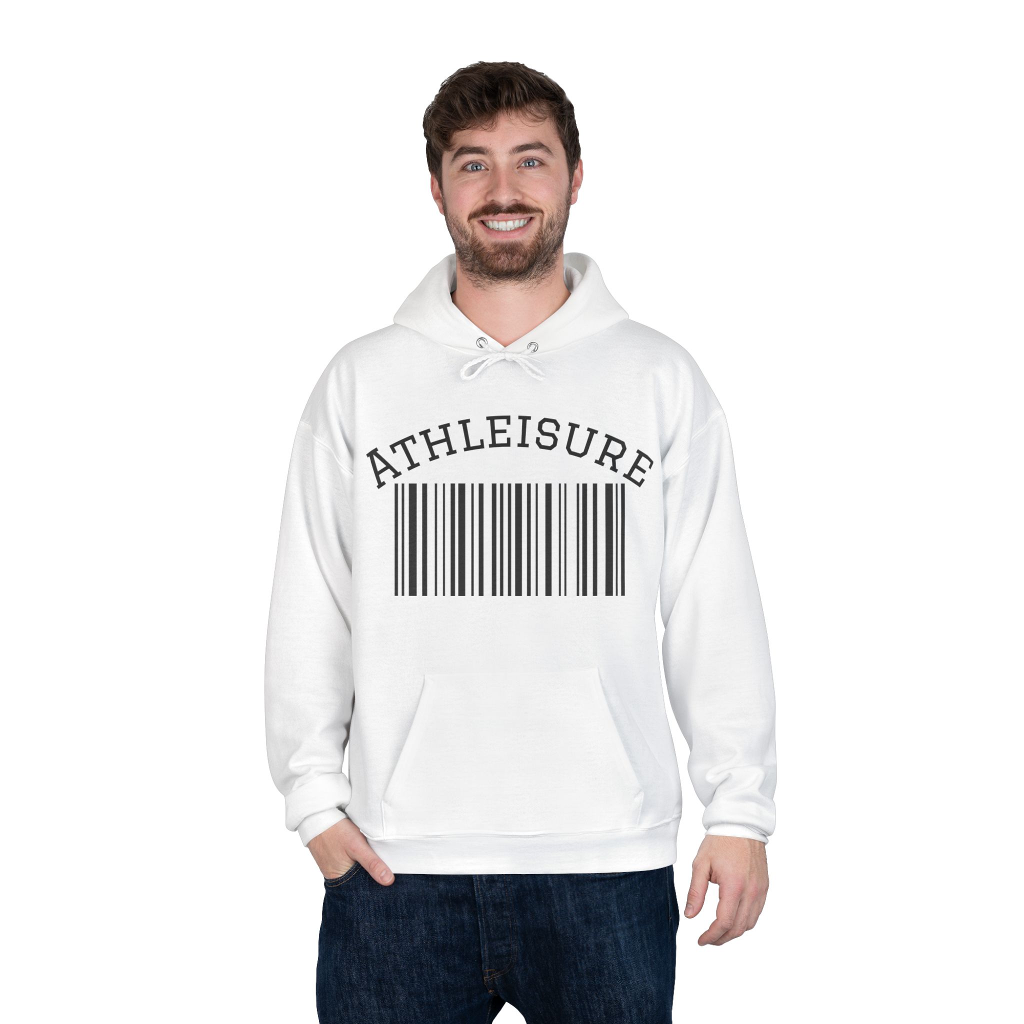 Unisex Eco-Friendly Hoodie with Barcode Design Sweatshirt - Image 8