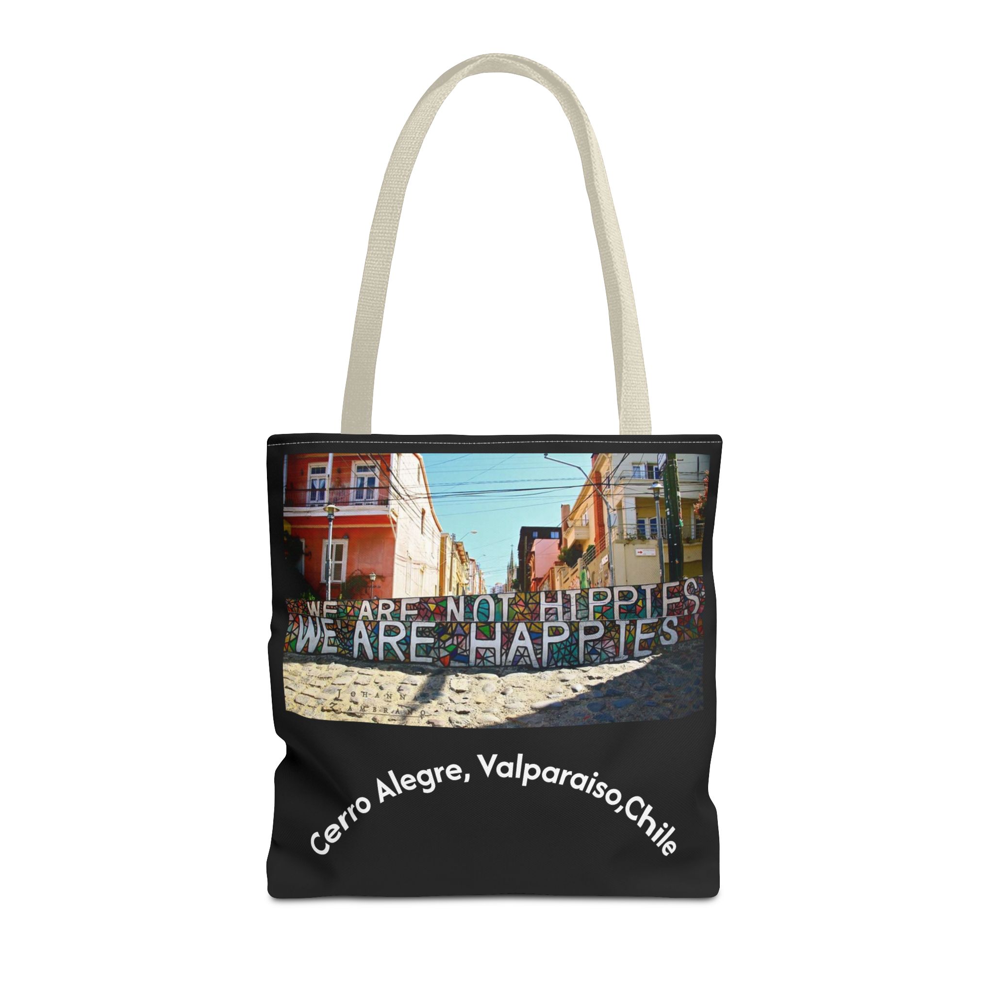 Black Tote bag with Valparaiso graffiti print by Molanizzi