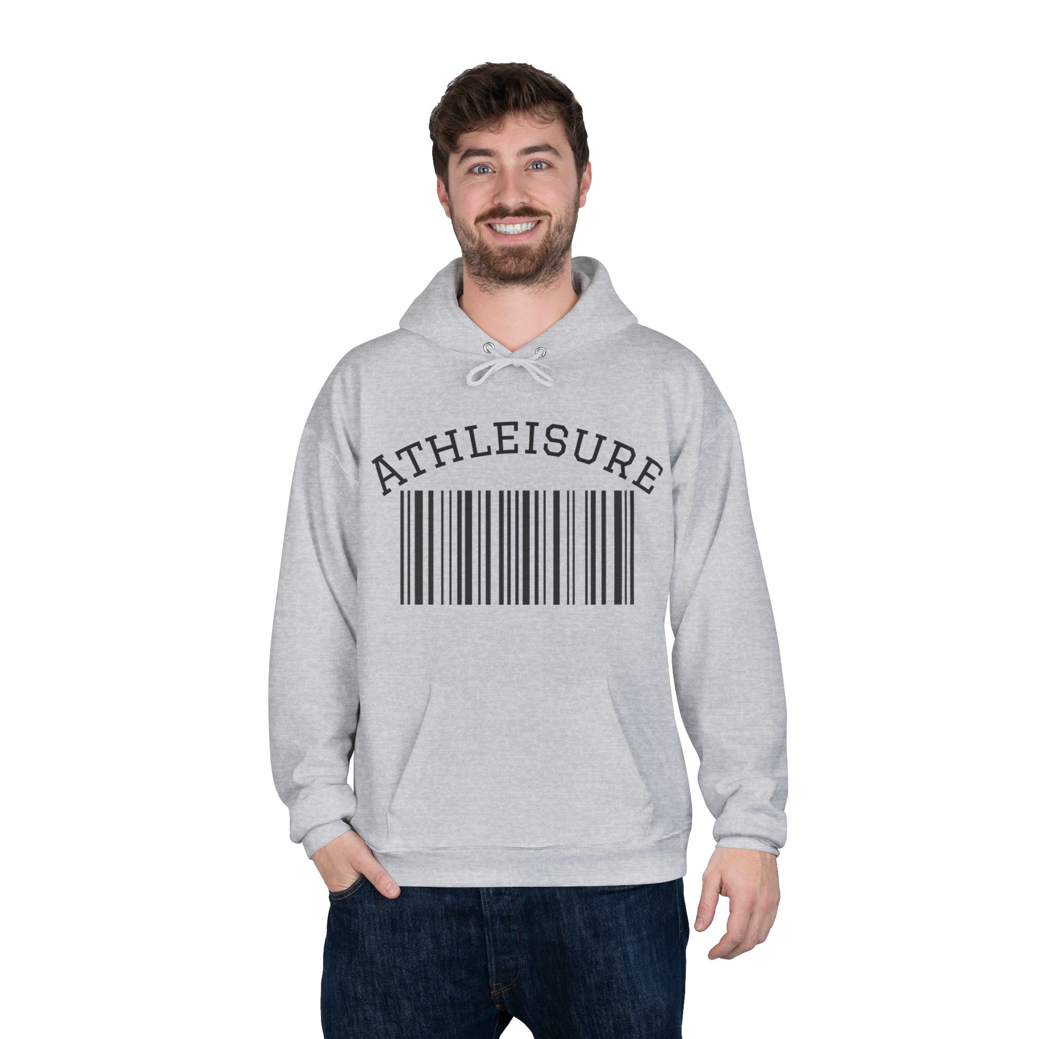 Unisex Eco-Friendly Hoodie with Barcode Design Sweatshirt - Image 12