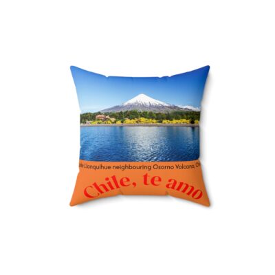 Decorative Couch Cushion Pillow with Chilean Volcano graphics. By Molanizzi