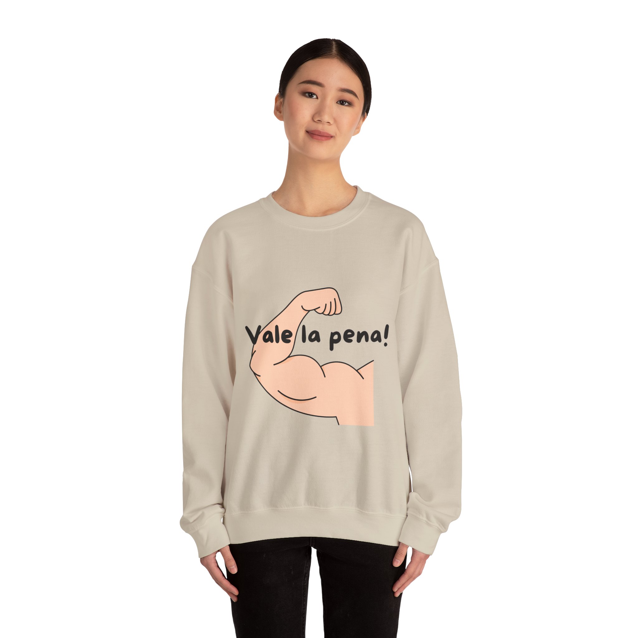 Cozy Crewneck Unisex Sweatshirt with 'Vale la pena' graphics by Molanizzi