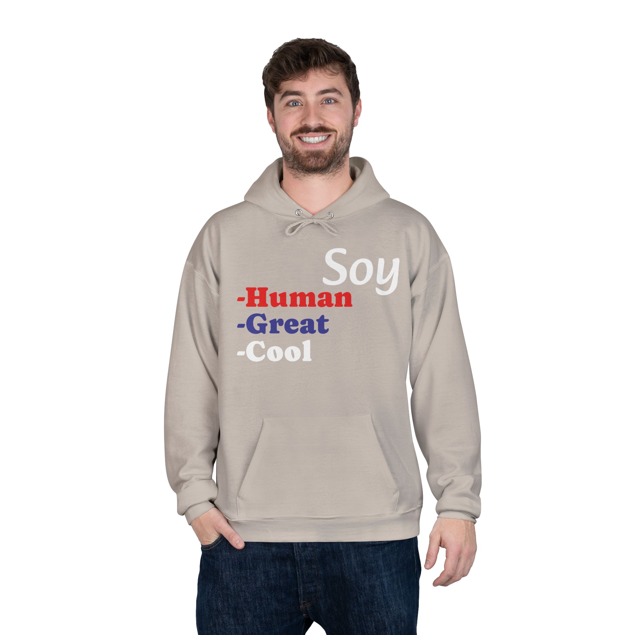 Unisex Eco-Friendly Hoodie - 'Soy Human' Sweatshirt - Image 8
