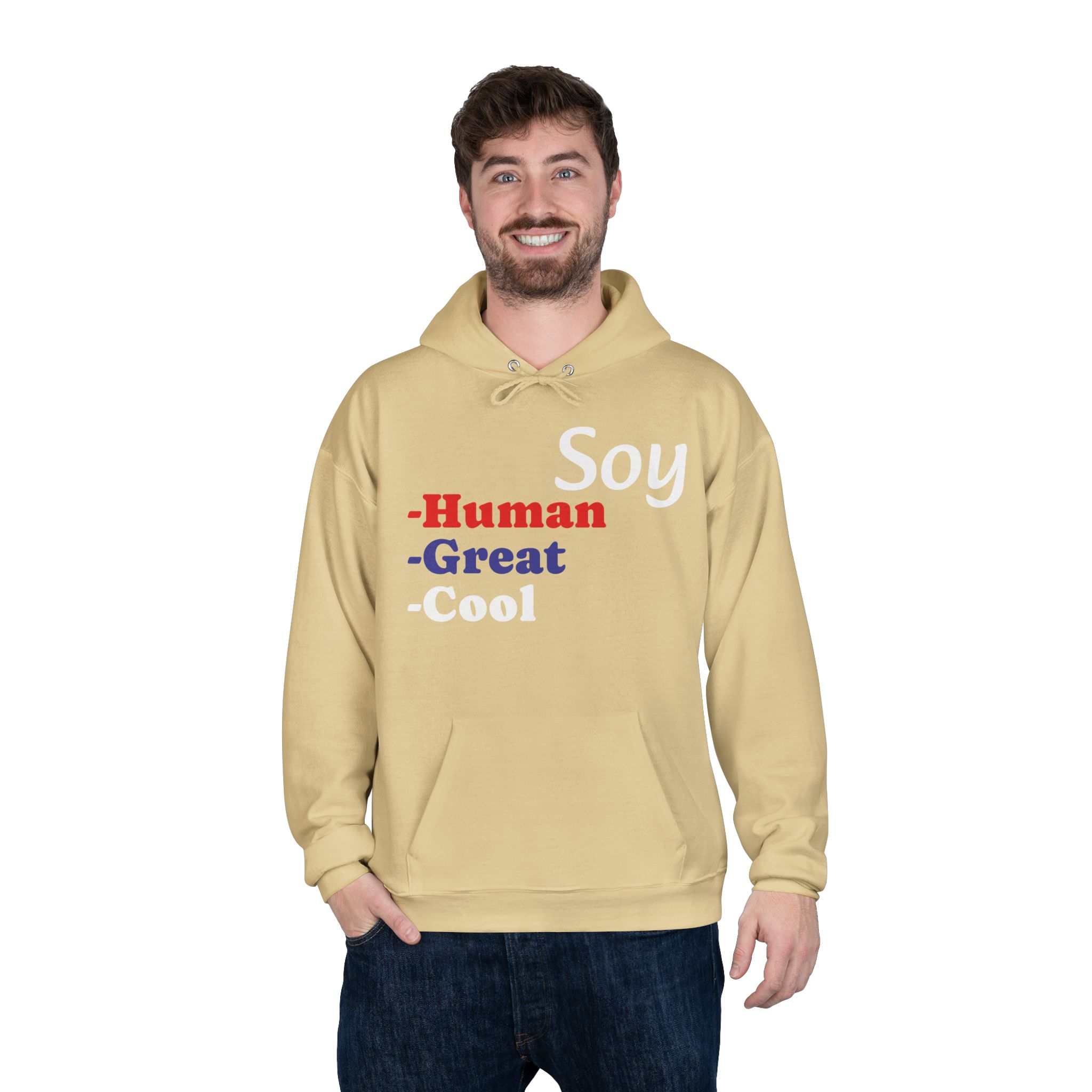 Unisex Eco-Friendly Hoodie - 'Soy Human' Sweatshirt - Image 12