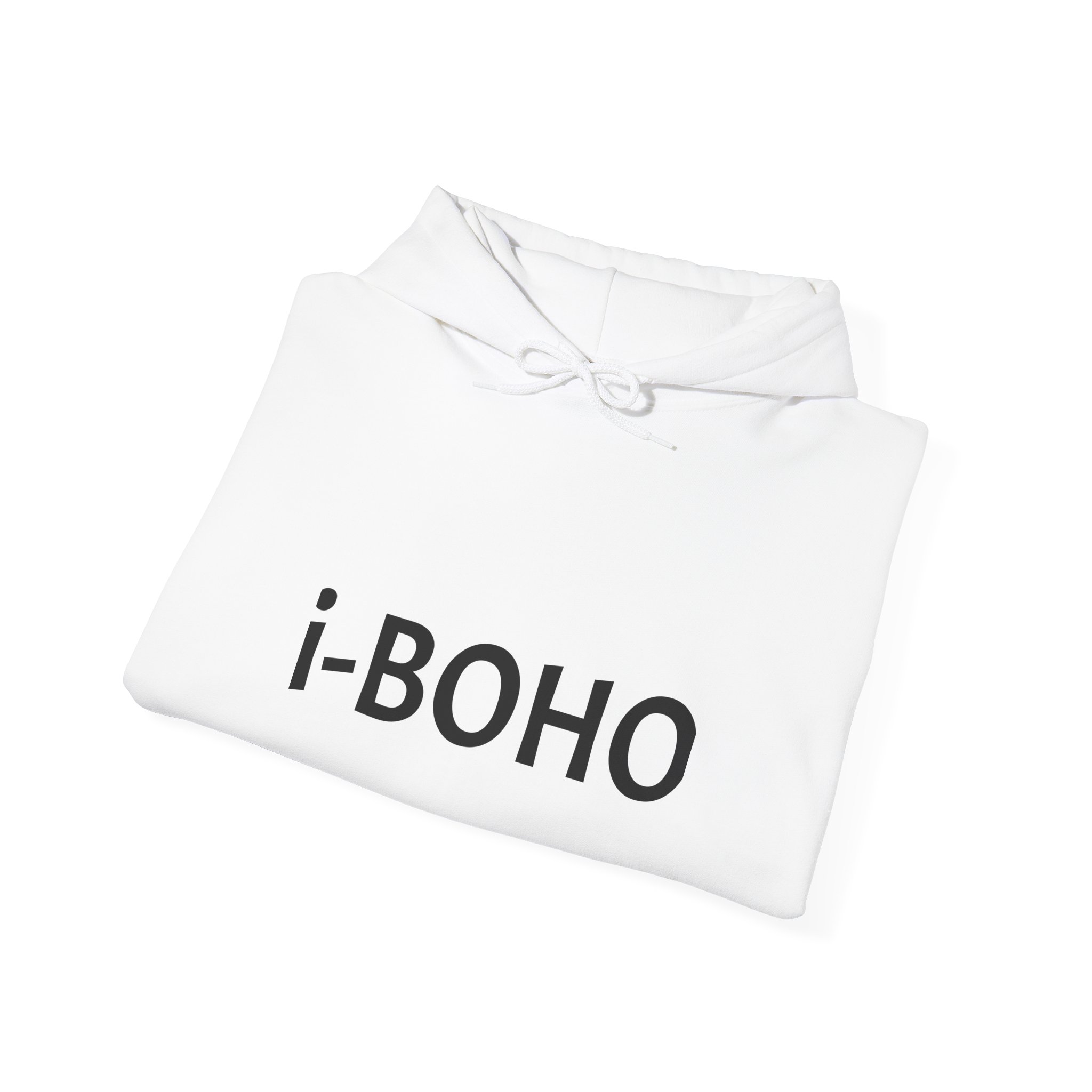 Molanizzi i-BOHO white hoodie. Unisex hooded sweatshirt, comfortable and stylish.