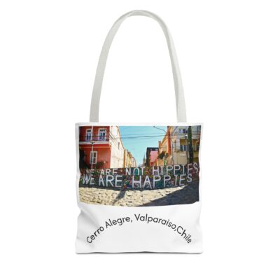 White colored Tote bag with Valparaiso graffiti print by Molanizzi