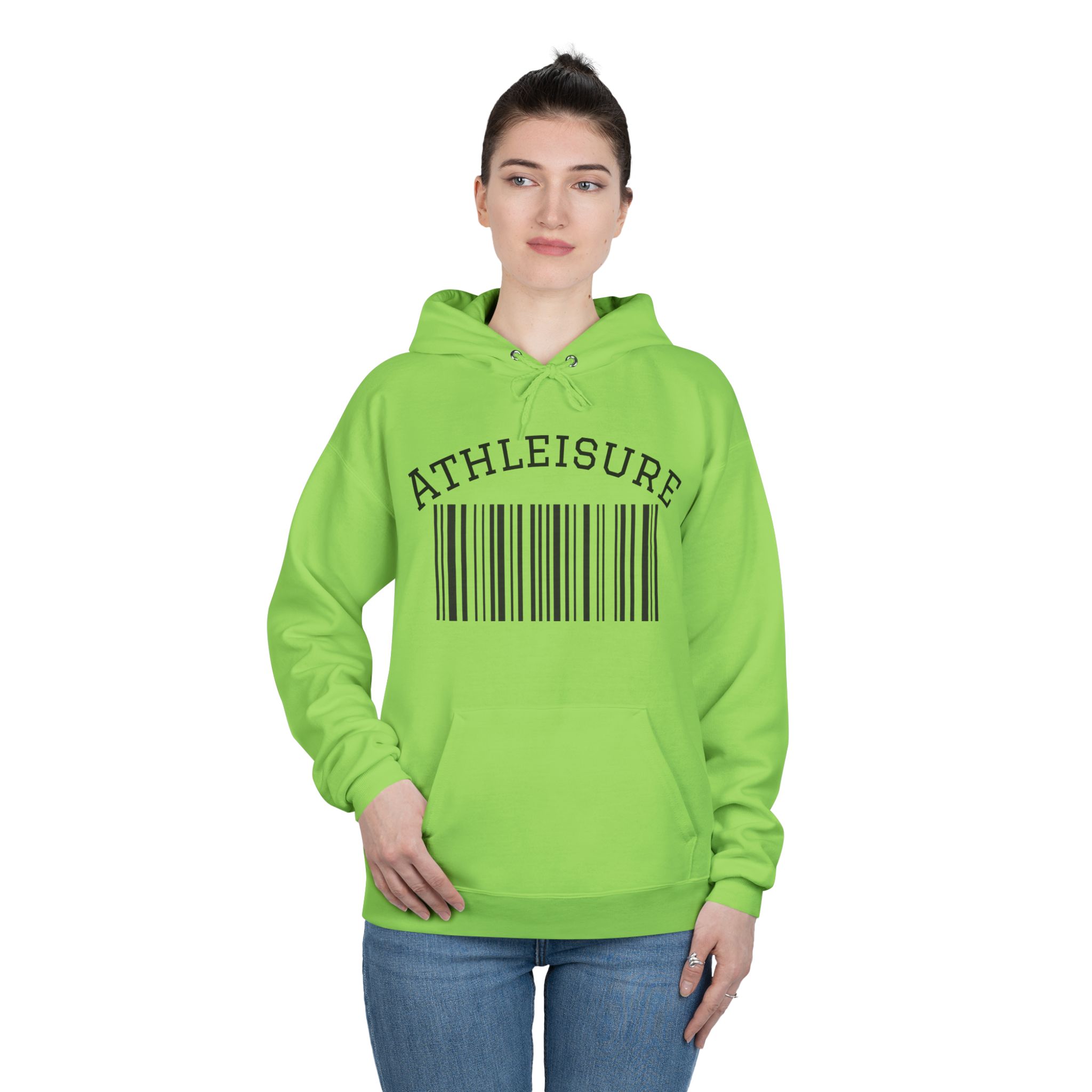 Unisex Eco-Friendly Hoodie with Barcode Design Sweatshirt - Image 43
