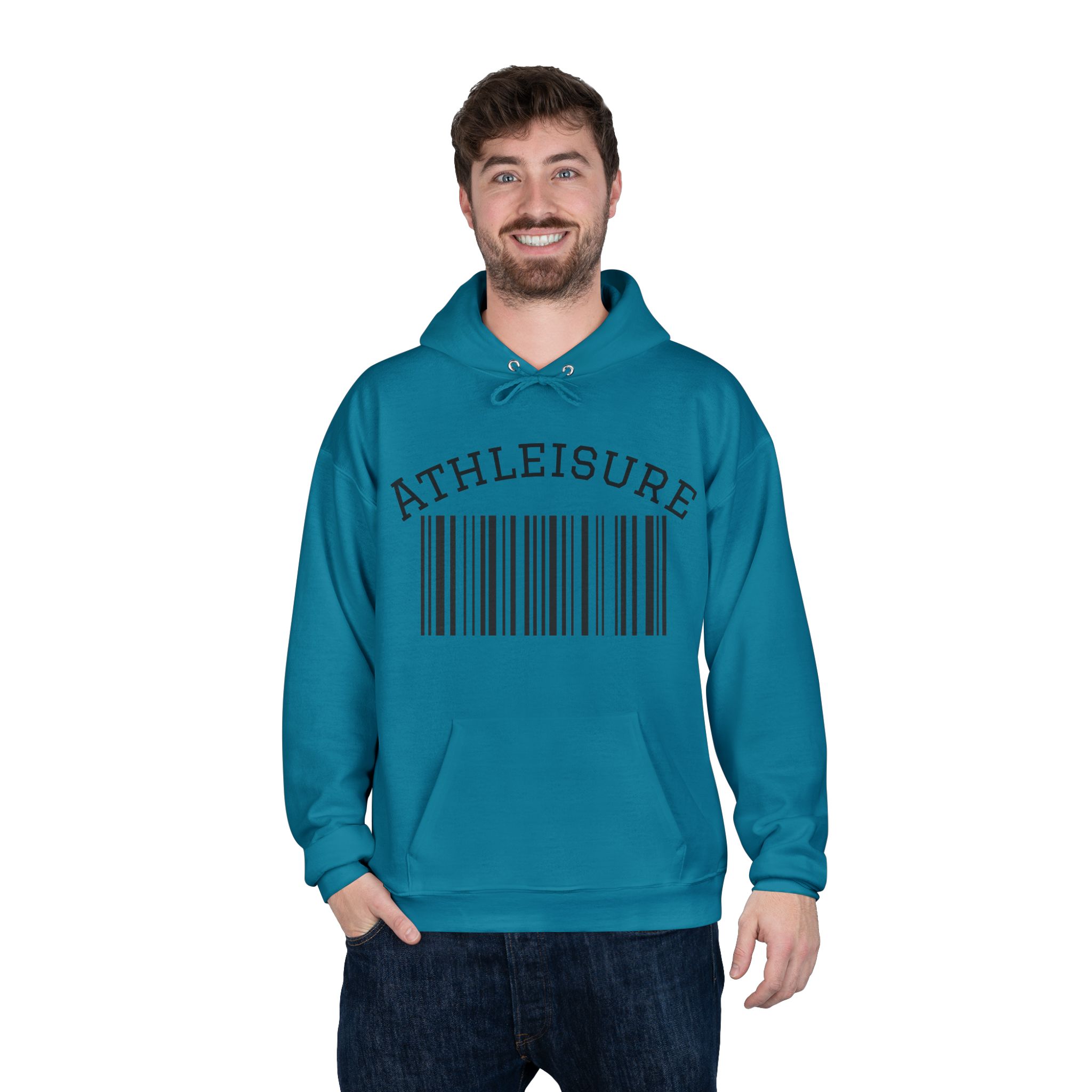 Unisex Eco-Friendly Hoodie with Barcode Design Sweatshirt - Image 52