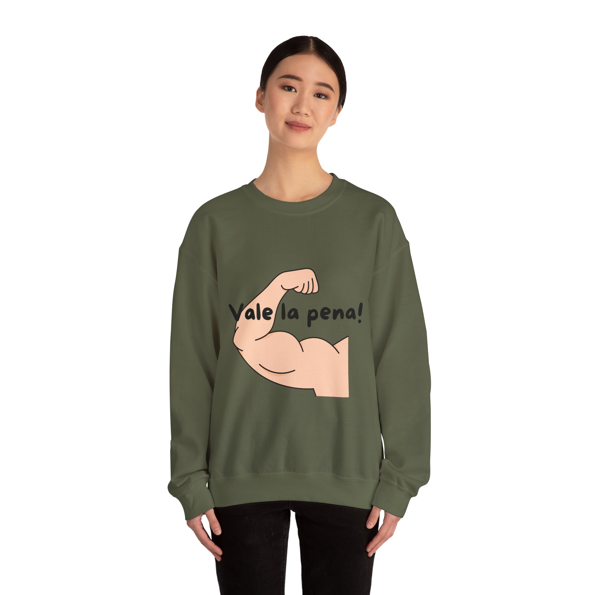 Cozy Crewneck Unisex Sweatshirt with 'Vale la pena' graphics by Molanizzi