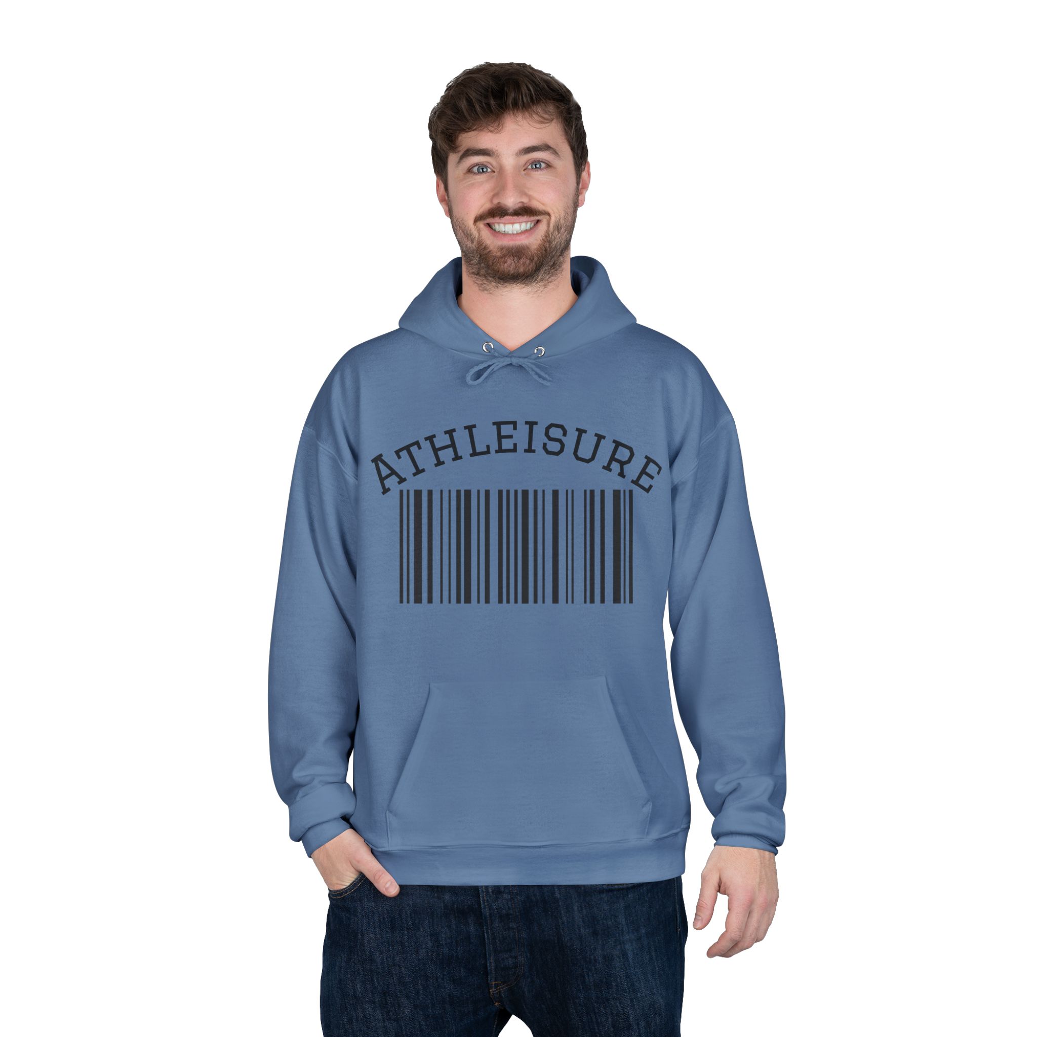 Unisex Eco-Friendly Hoodie with Barcode Design Sweatshirt - Image 60