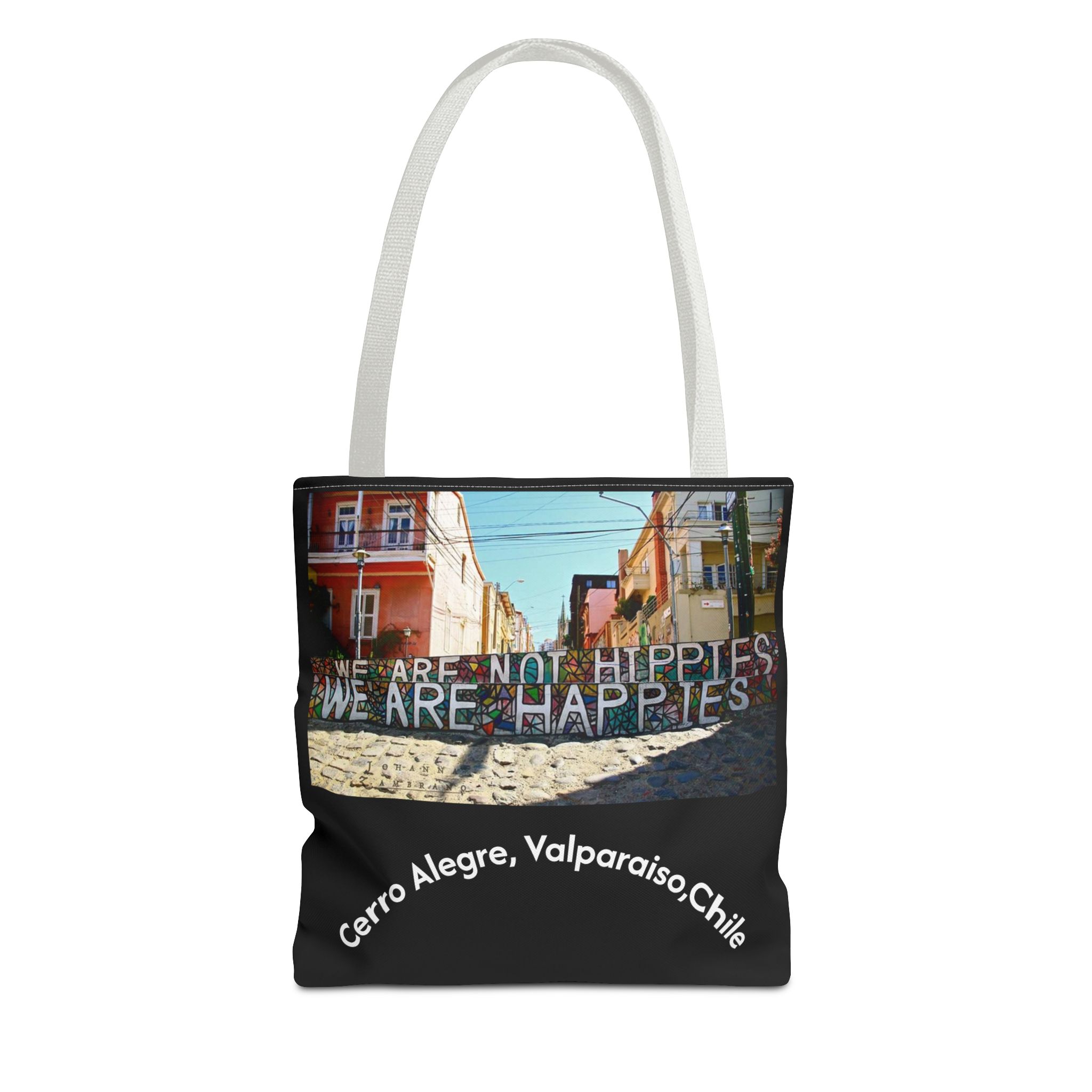 Black Tote bag with Valparaiso graffiti print by Molanizzi