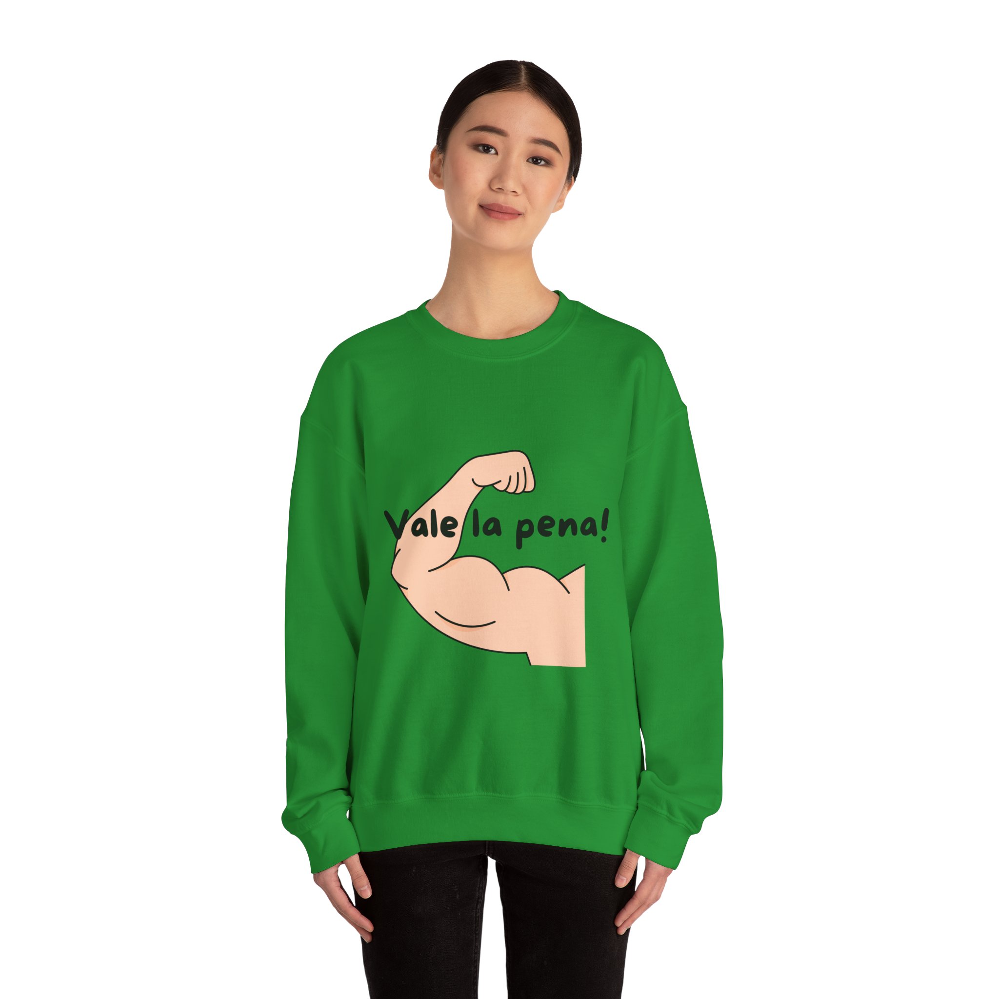 Cozy Crewneck Unisex Sweatshirt with 'Vale la pena' graphics by Molanizzi