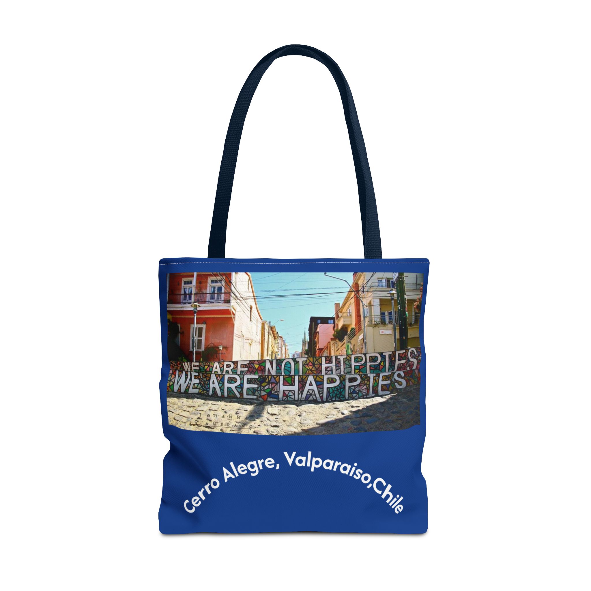 Molanizzi travel tote bag with Valparaiso graffiti print.