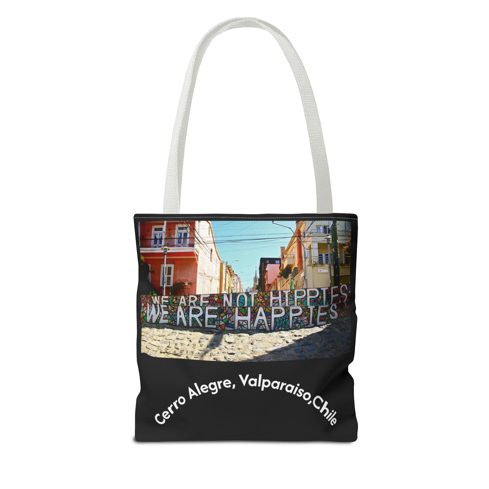 Black Tote bag with Valparaiso graffiti print by Molanizzi