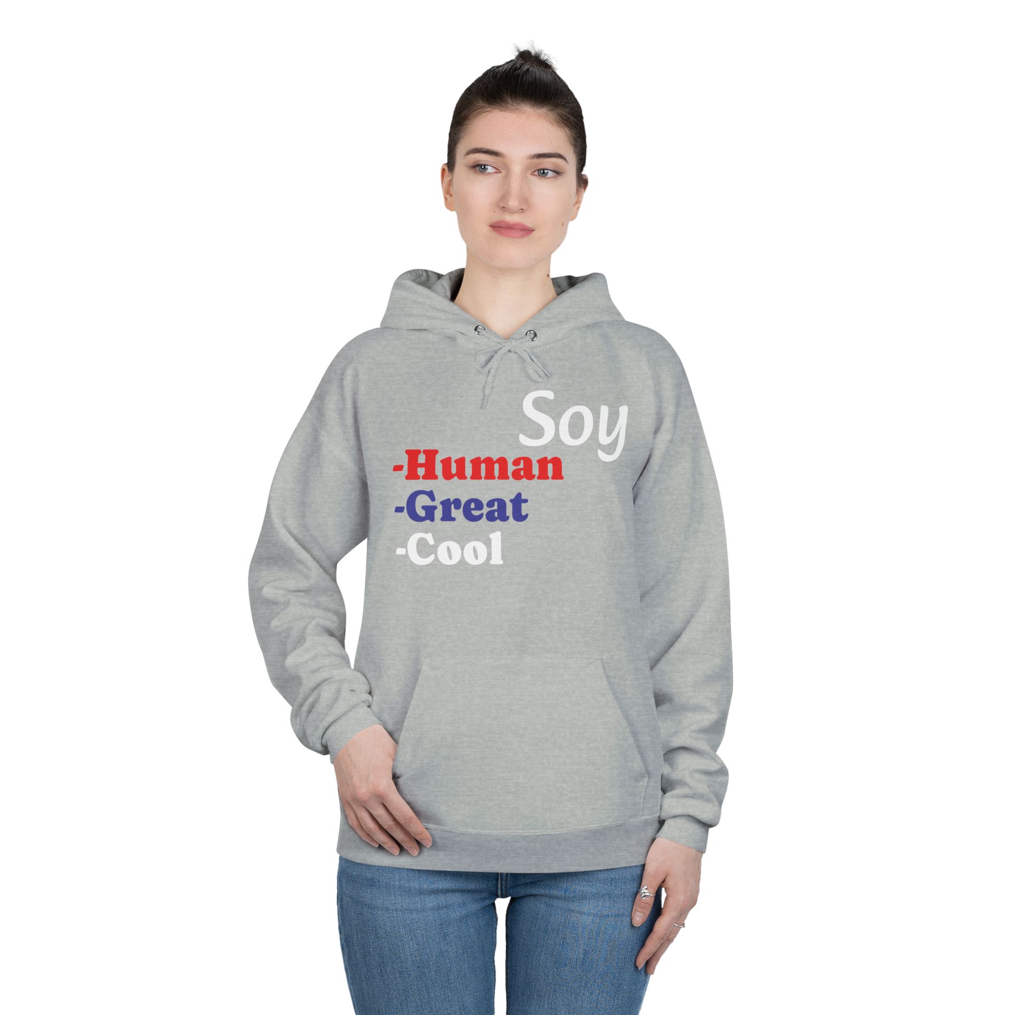 Unisex Eco-Friendly Hoodie - 'Soy Human' Sweatshirt - Image 47