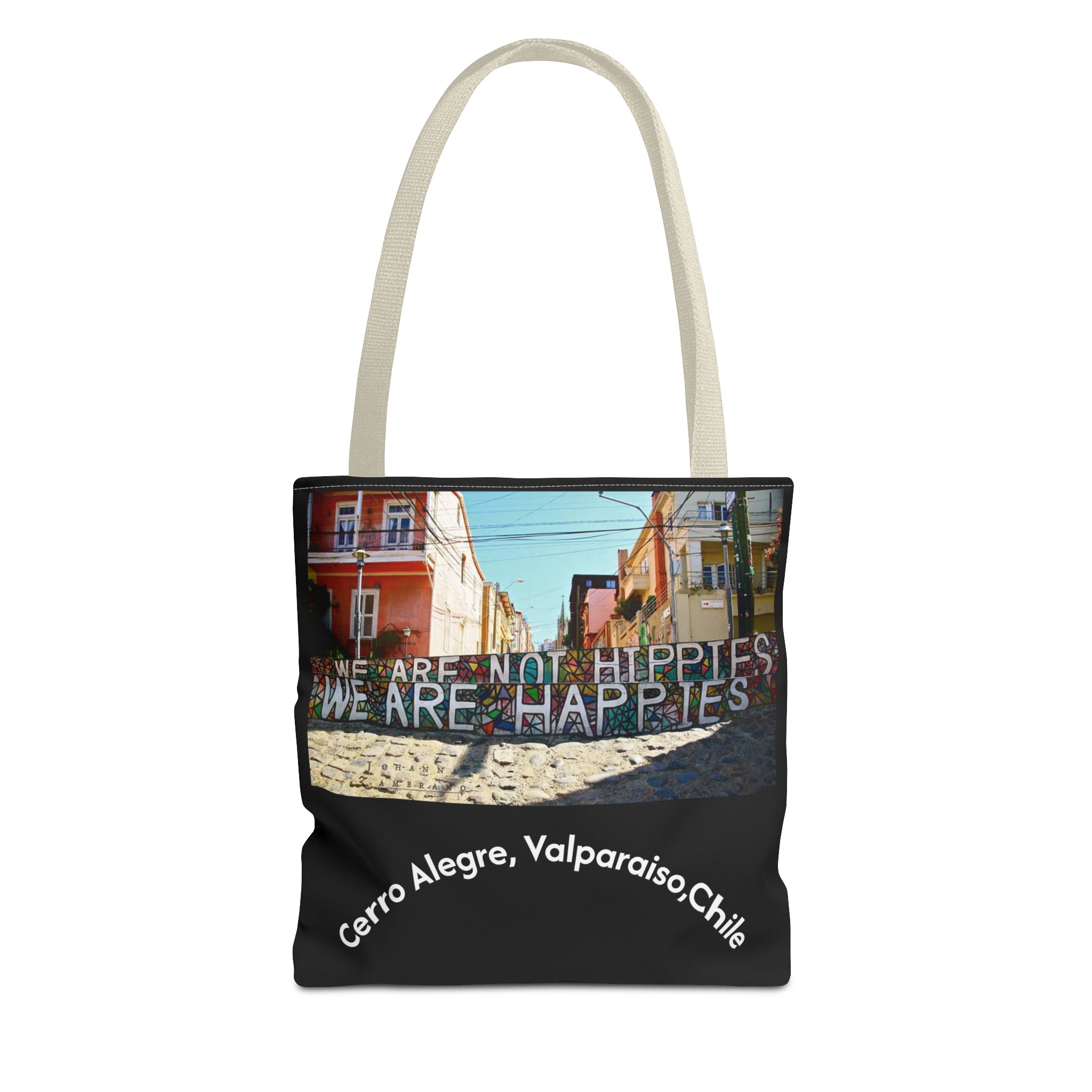 Black Tote bag with Valparaiso graffiti print by Molanizzi