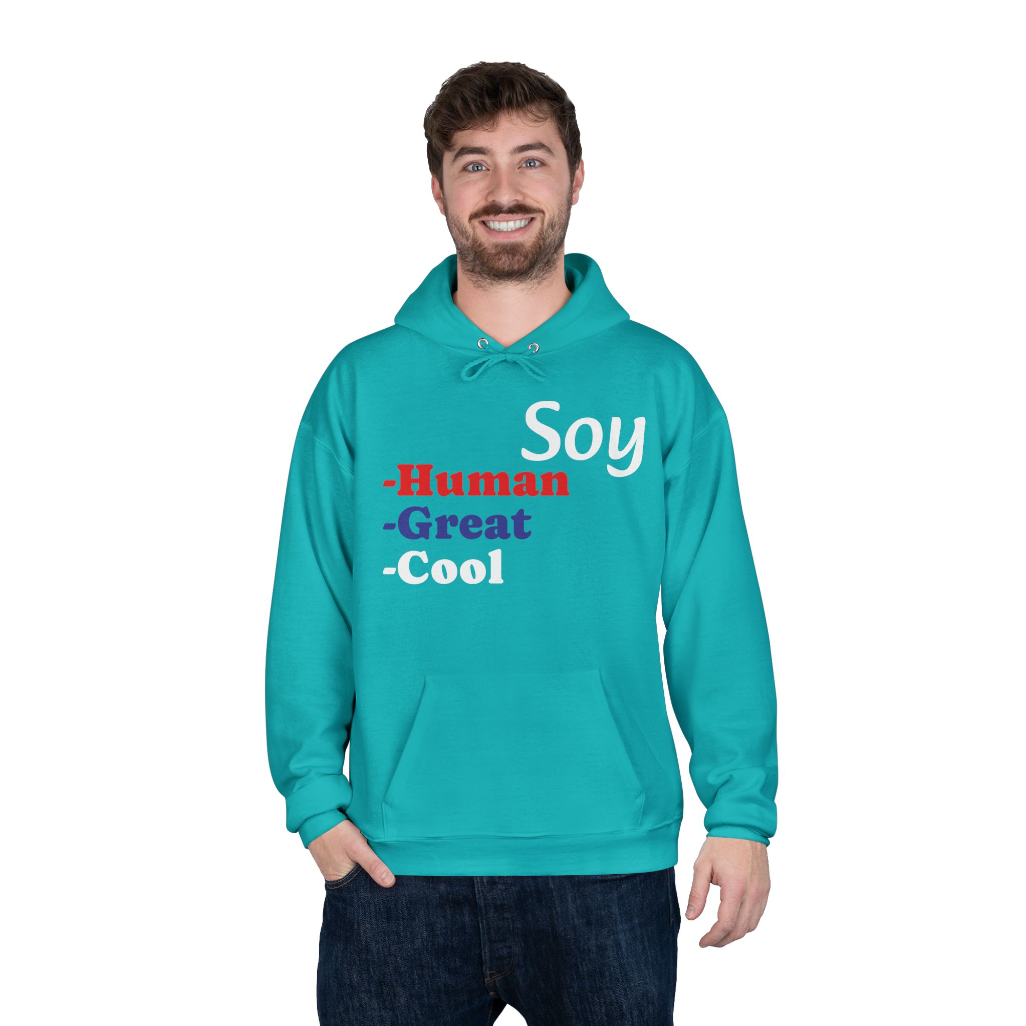 Unisex Eco-Friendly Hoodie - 'Soy Human' Sweatshirt - Image 36