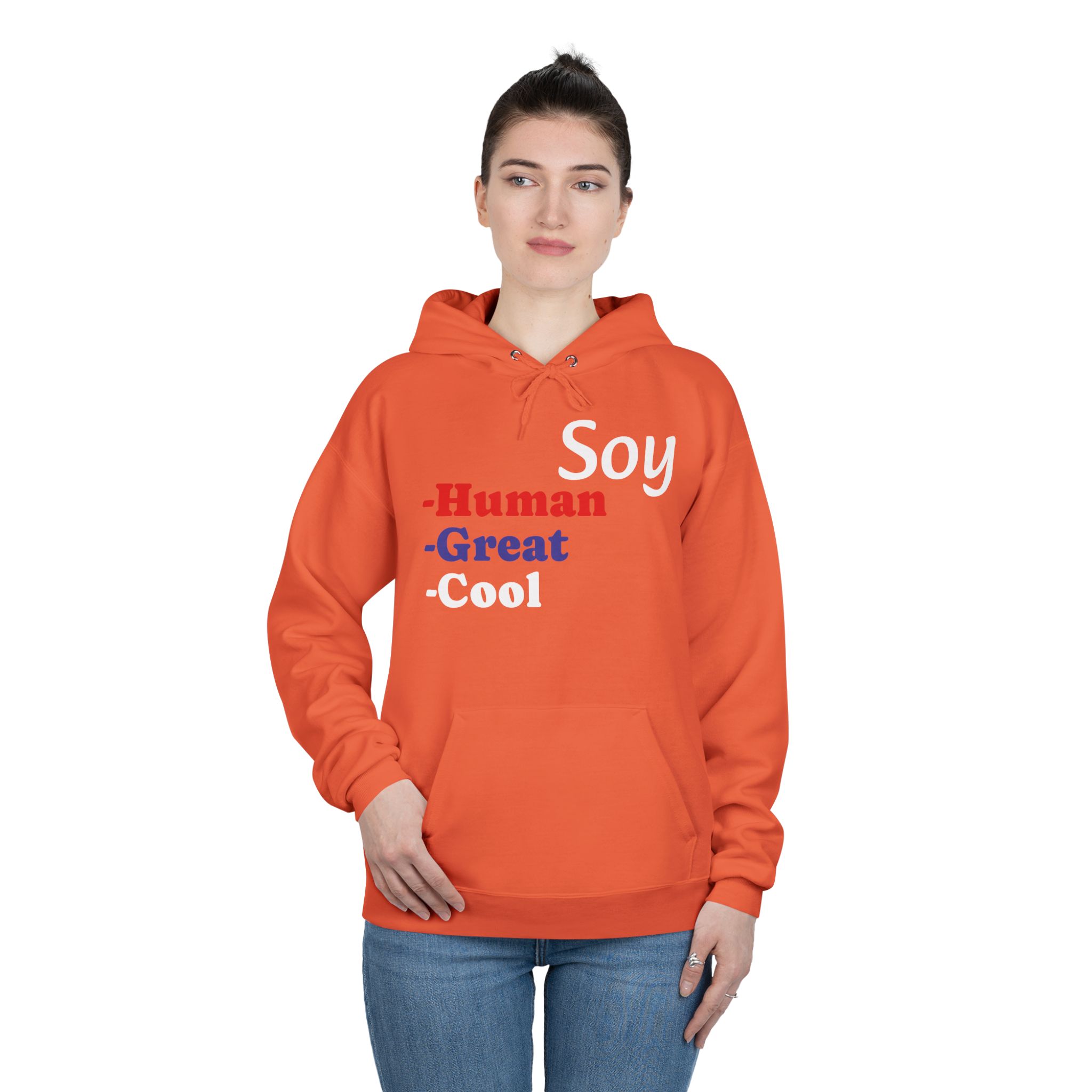 Unisex Eco-Friendly Hoodie - 'Soy Human' Sweatshirt - Image 23