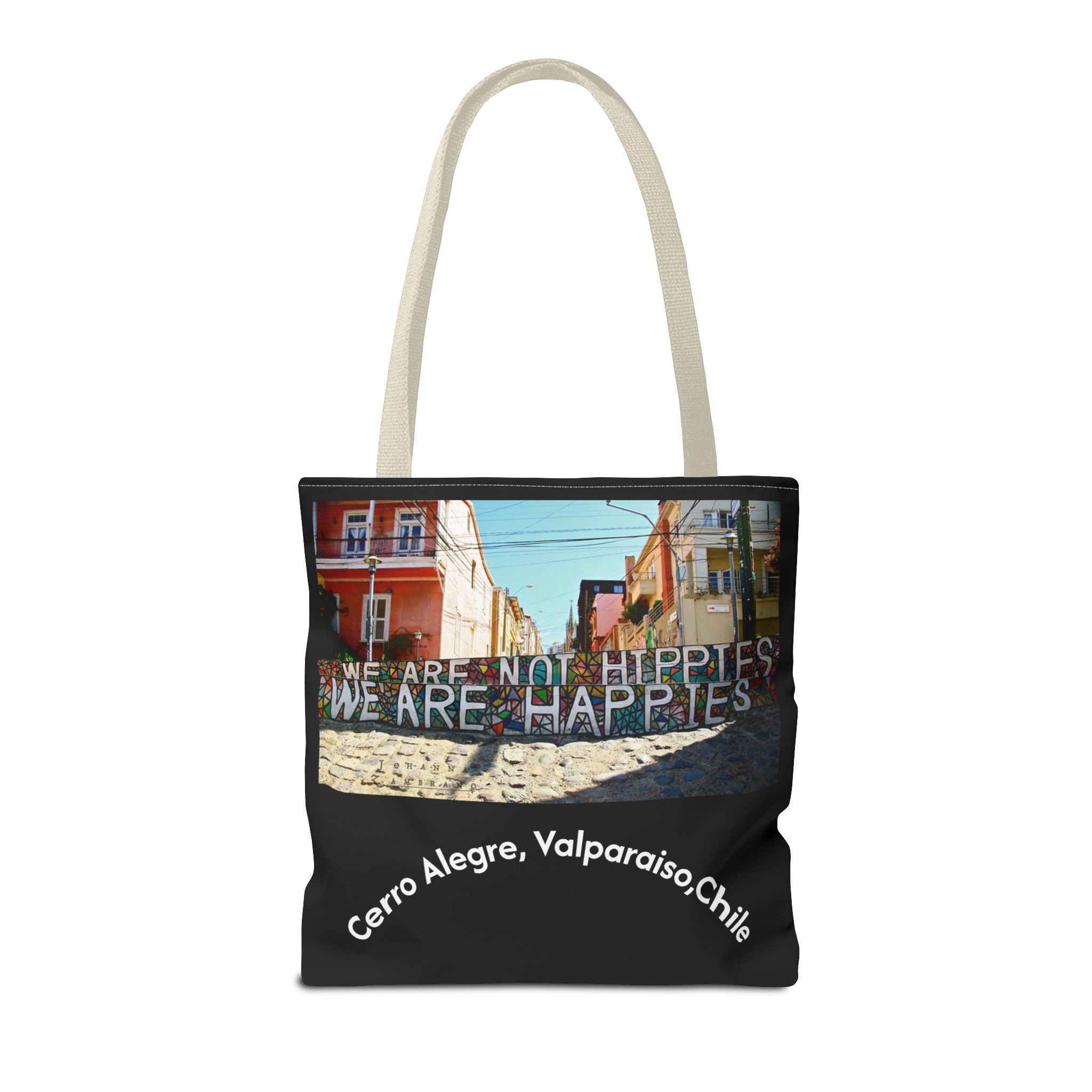 Black Tote bag with Valparaiso graffiti print by Molanizzi