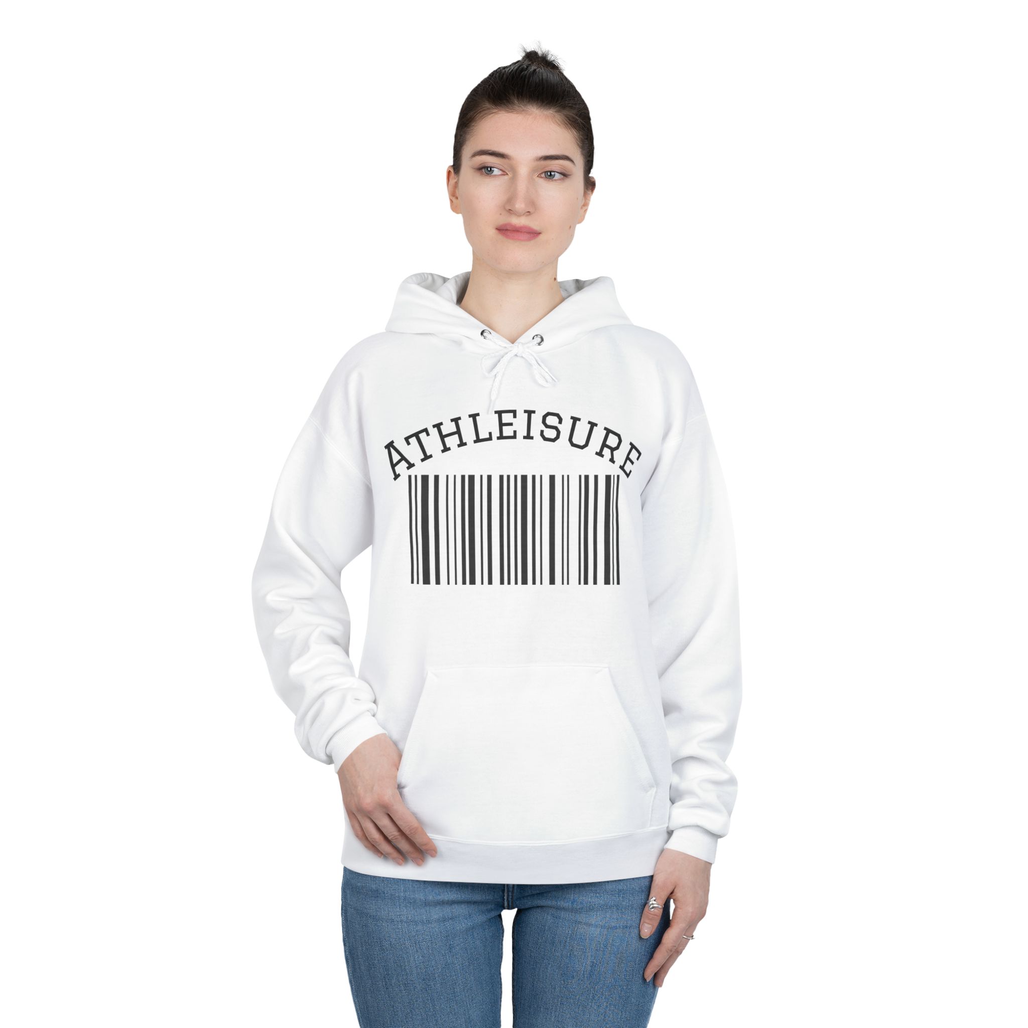 Unisex Eco-Friendly Hoodie with Barcode Design Sweatshirt - Image 7