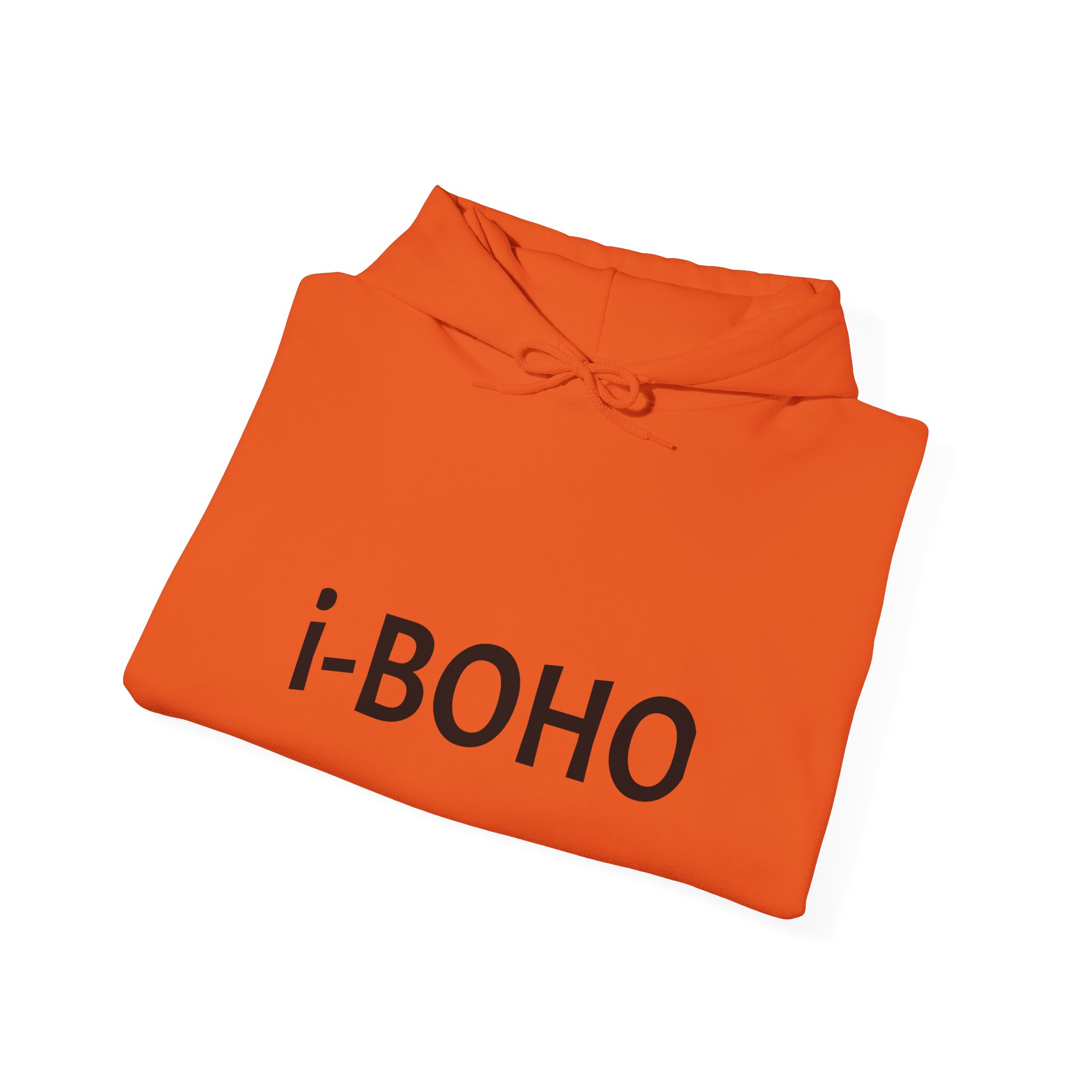 Molanizzi i-Boho orange unisex hoodie. Comfortable hooded sweatshirt with i-Boho print.
