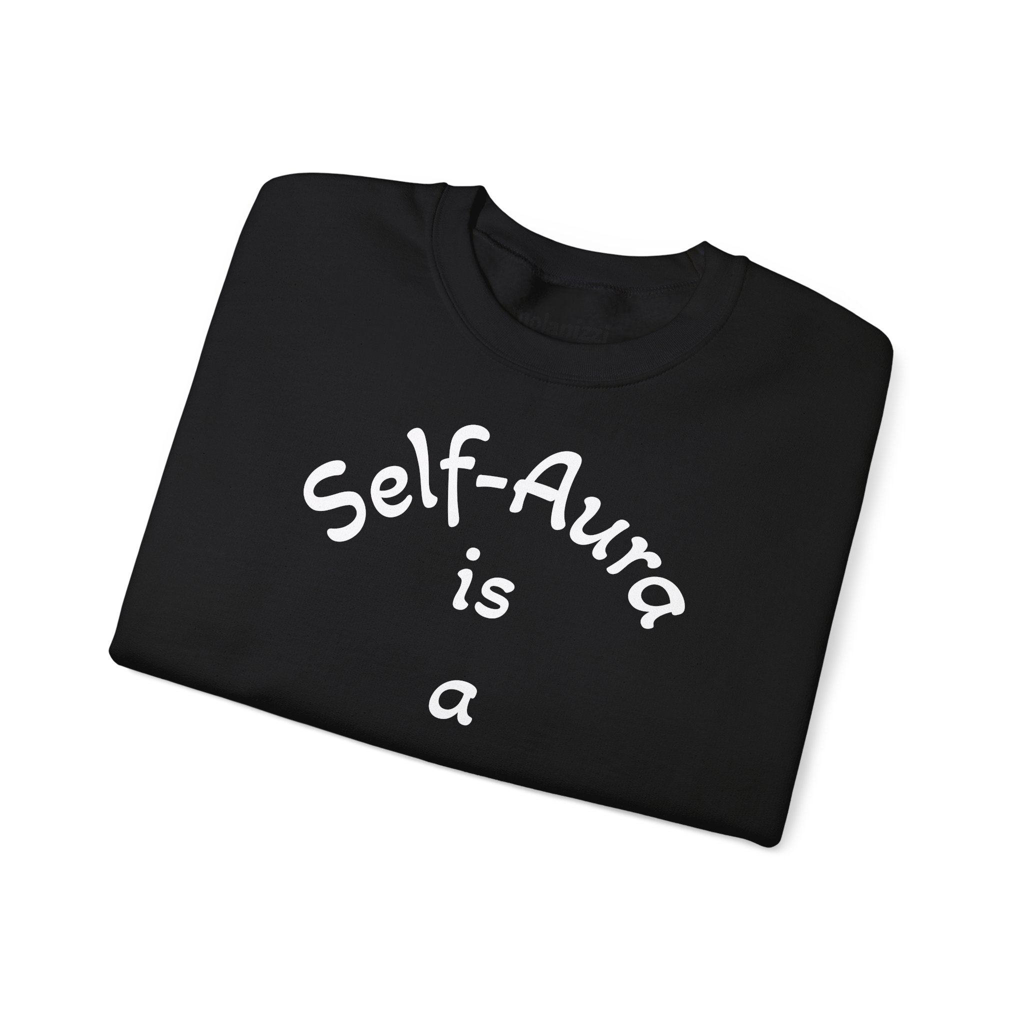 Cozy Crewneck Unisex Sweatshirt with Self Aura letters by Molanizzi