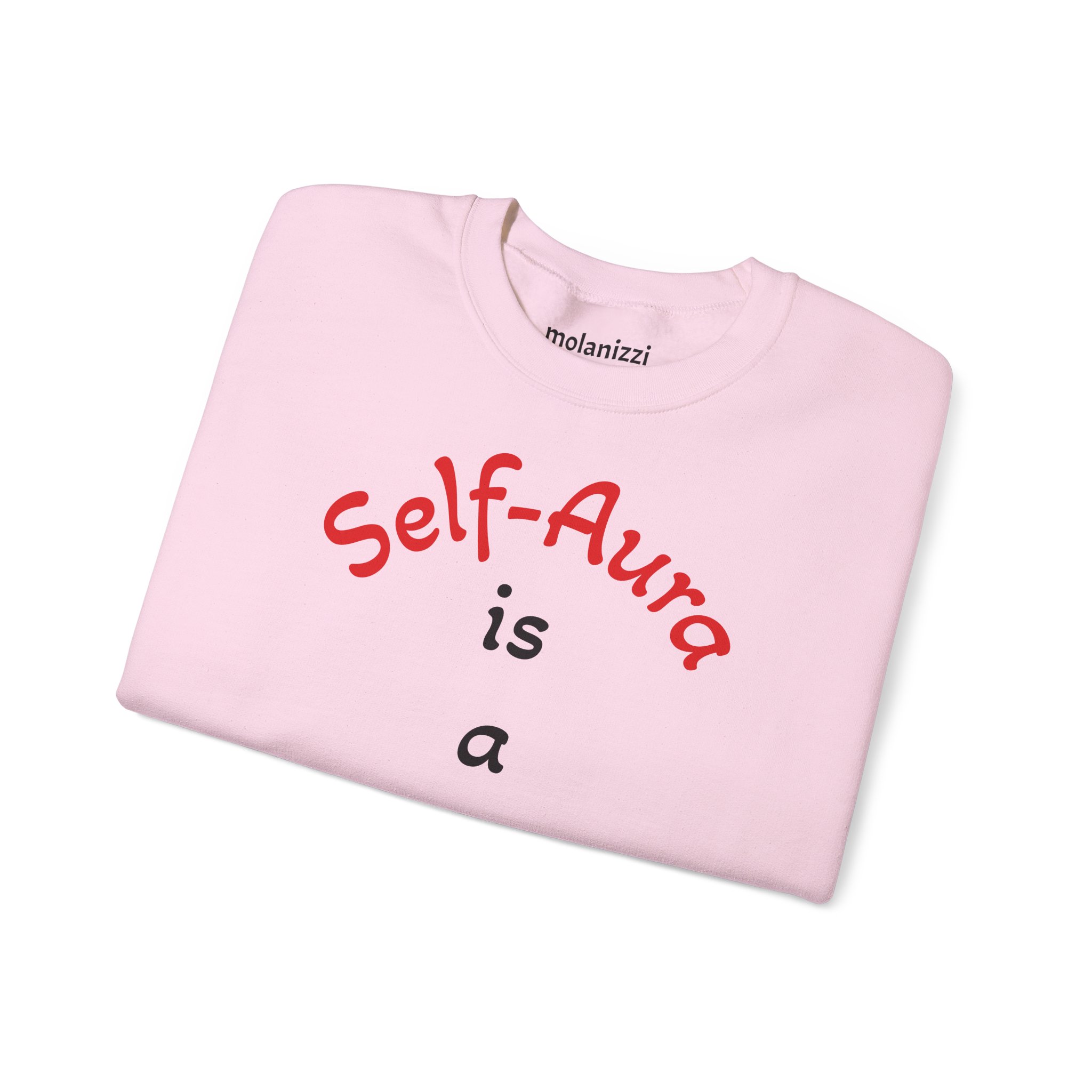 Cozy Crewneck Unisex Sweatshirt with Self Aura letters by Molanizzi