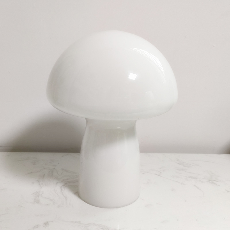 Molanizzi white glass mushroom lamp, modern minimalist decor