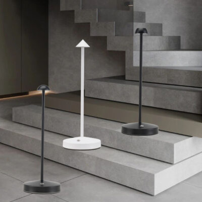 Molanizzi modern LED table lamps: black, white, minimalist design.