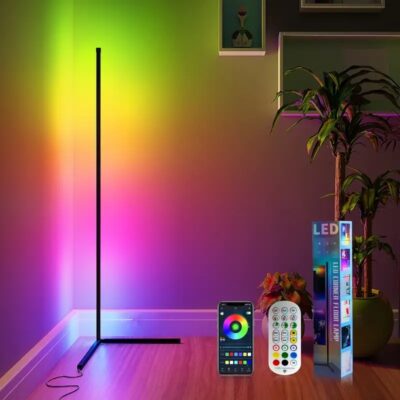 RGBIC Floor Lamp – 1.42m Smart LED Spliced Light with Voice Activation
