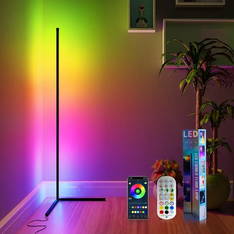 RGBIC Floor Lamp – 1.42m Smart LED Spliced Light with Voice Activation