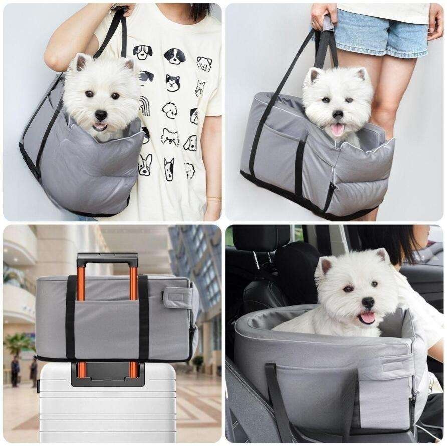2-in-1 Travel Car Seat Pet Carrier & Shoulder Outing Kennel Bag - Image 2