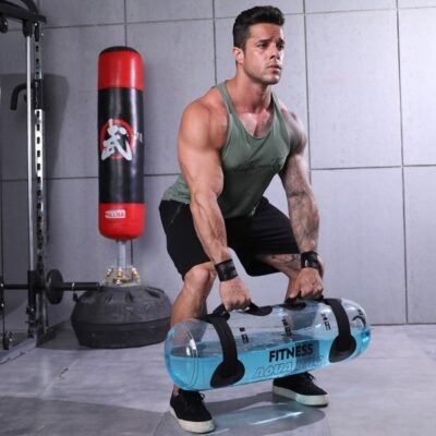 Transparent Cylindrical Aqua Fitness Water Bag for Weightlifting and Core Training