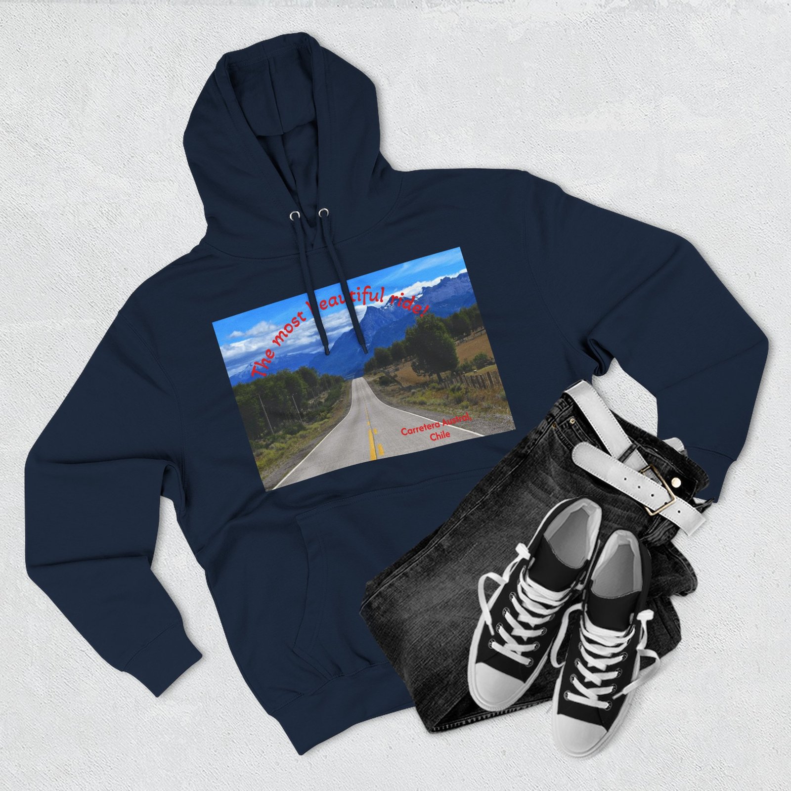 Scenic Adventure Three-Panel Fleece Hoodie with Kangaroo Pocket - Image 27