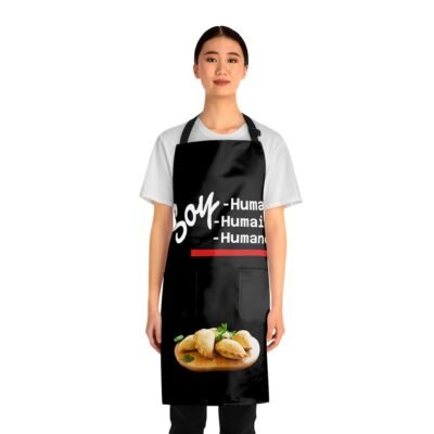 Chef & BBQ Apron with 'Soy Humano' Graphics and Front Pockets